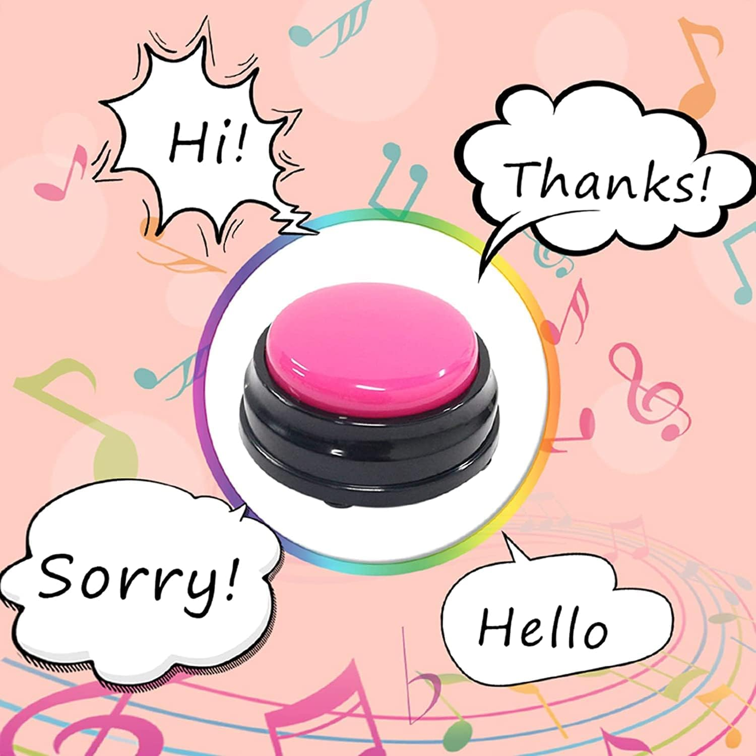 Dog Buttons for Communication, 4 Packs Talking Button Set, 30 Second Voice Recordable Pet Training Buzzer, Speaking Buttons Teach Your Pet to Talk image number 5