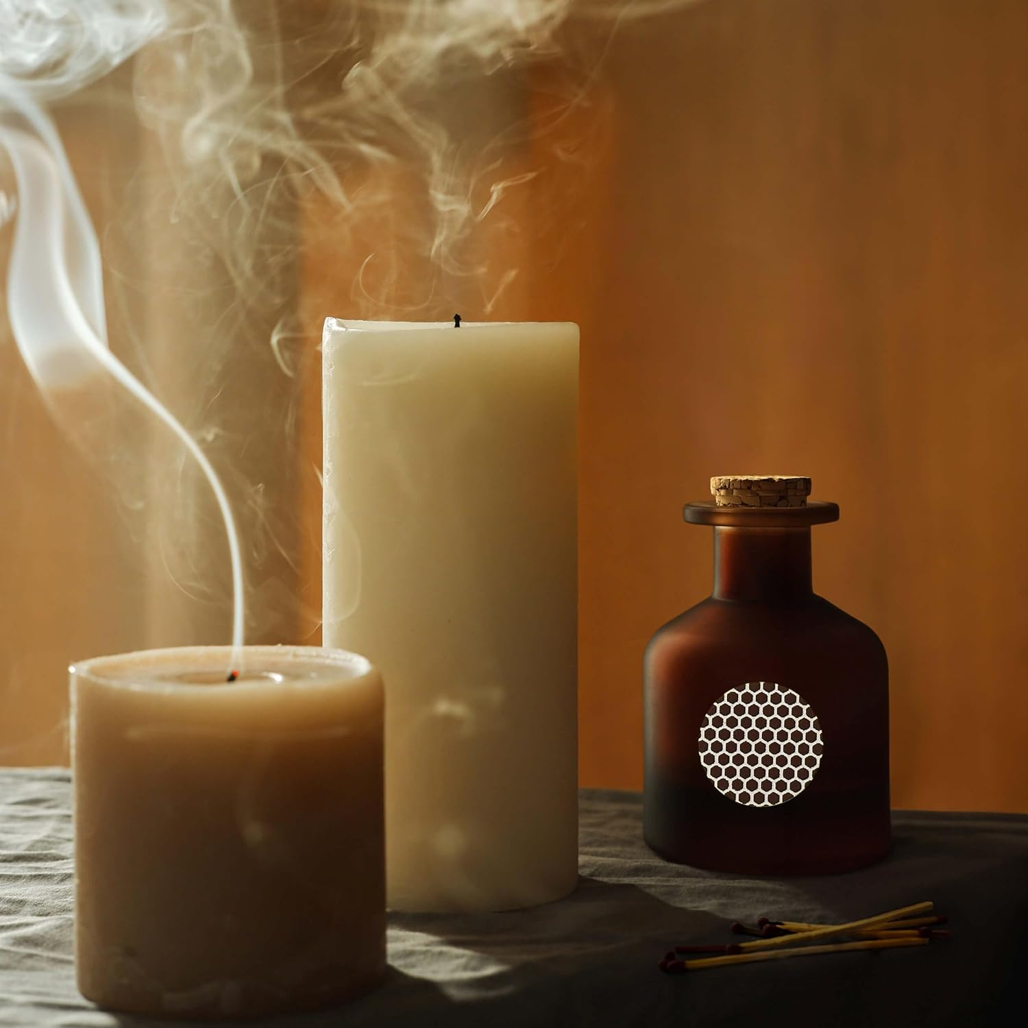 Self-Adhesive Match Striker Paper | 1 Inch Circle Brown Honeycomb Striker 24Pcs | Convenient and Easy-To-Use Match Striker Sticker for Safety Matches (Brown Honeycomb), 25Mm image number 3