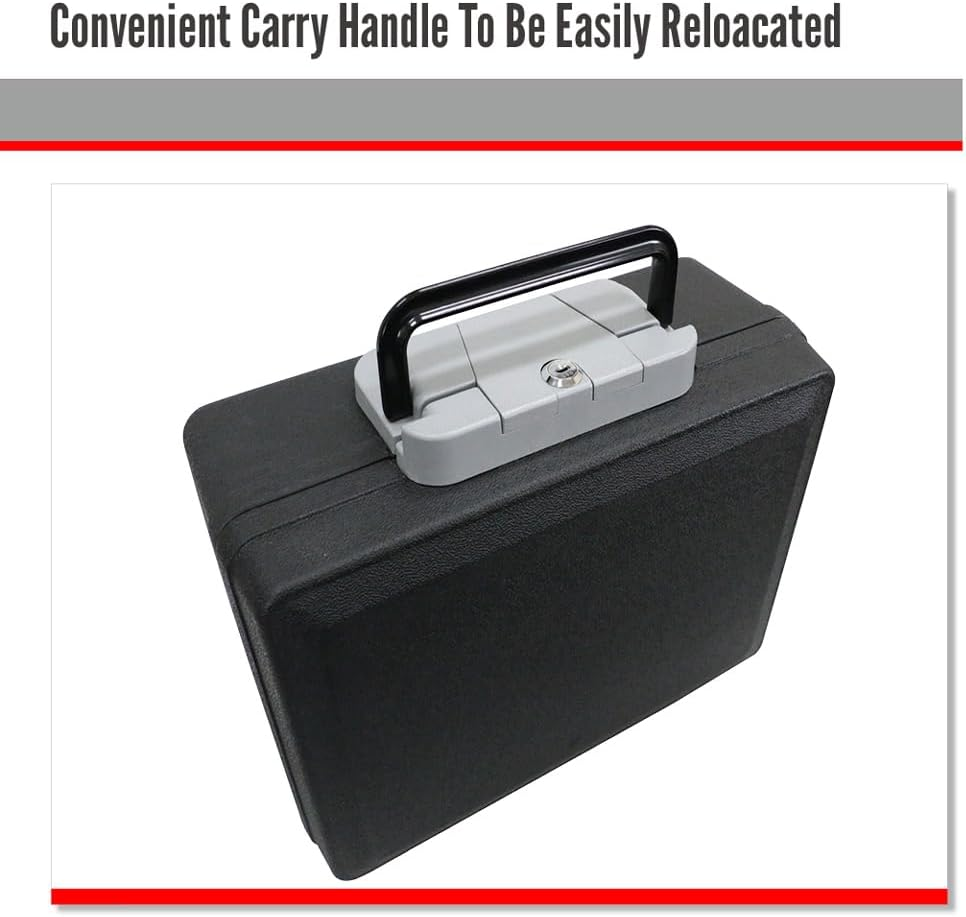 Security Box Fireproof Waterproof Chest Key Lockable Fit A4 Safe Cash Box Money image number 3