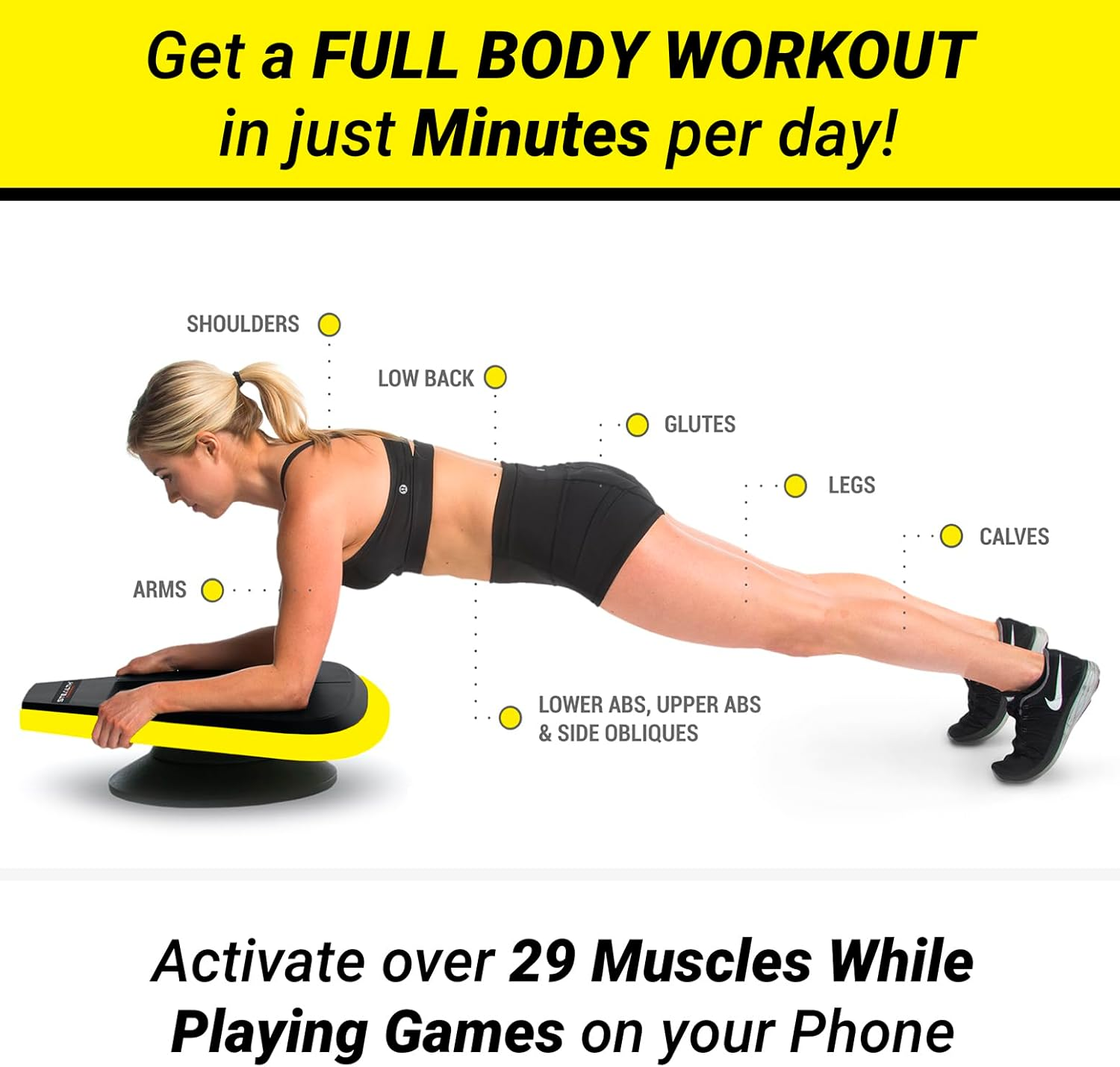 Stealth Core Deluxe Trainer - Turn Fitness into a Fun Game - Get Strong Sexy Abs and Lean Core Playing Games on Your Phone; Free Ios/Android App; 4 Free Mobile Games Included; Dynamic Abs & Core Training; Only 3 Minutes a Day image number 2