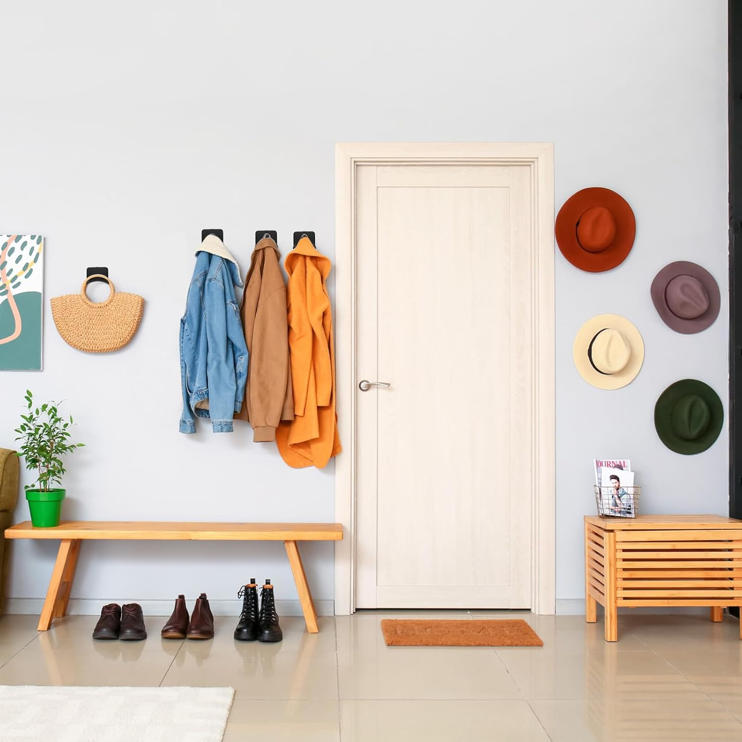 12 Pcs Headphone Wall Hangers Adhesive Gaming Headset Holder Hooks for Wall Mount Strong Universal Stand Hooks for Most Headphone Controller, Hat, Baseball Caps, Closet, Door (Black) - 12, Black image number 5