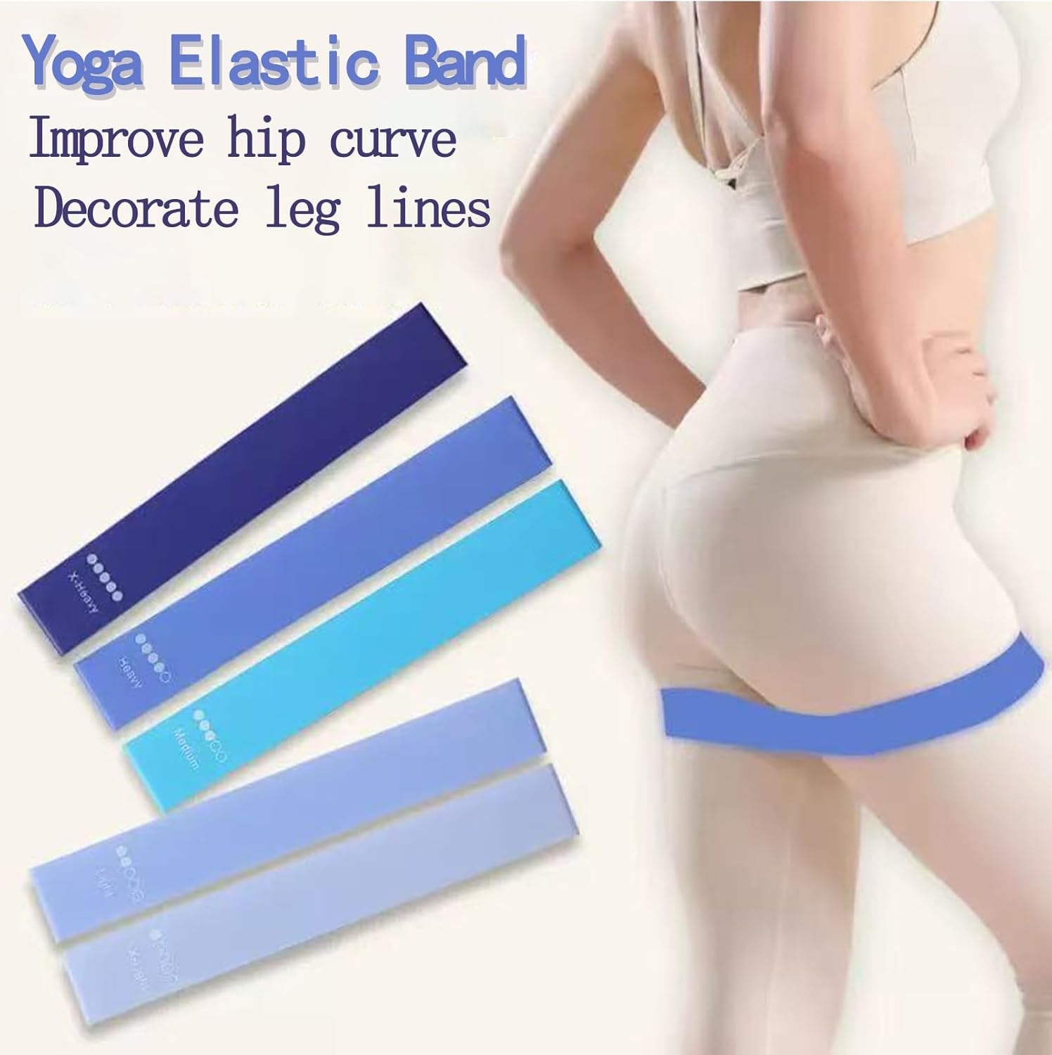 Exercise Bands Set of 5 Rubber Latex Anti-Slip, Resistance Bands, Pilates Flexbands for Workout, Stretching, Physical Therapy, Yoga and Home Fitness With image number 4