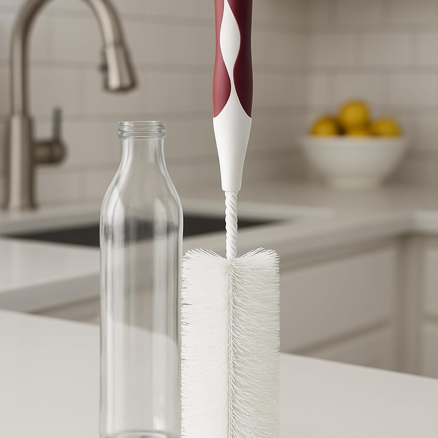 Bottle Brush 3 Pack Long Handle Soft Nylon Bristle Cleaning Tool for Bottles Jars Glass Baby Items image number 2