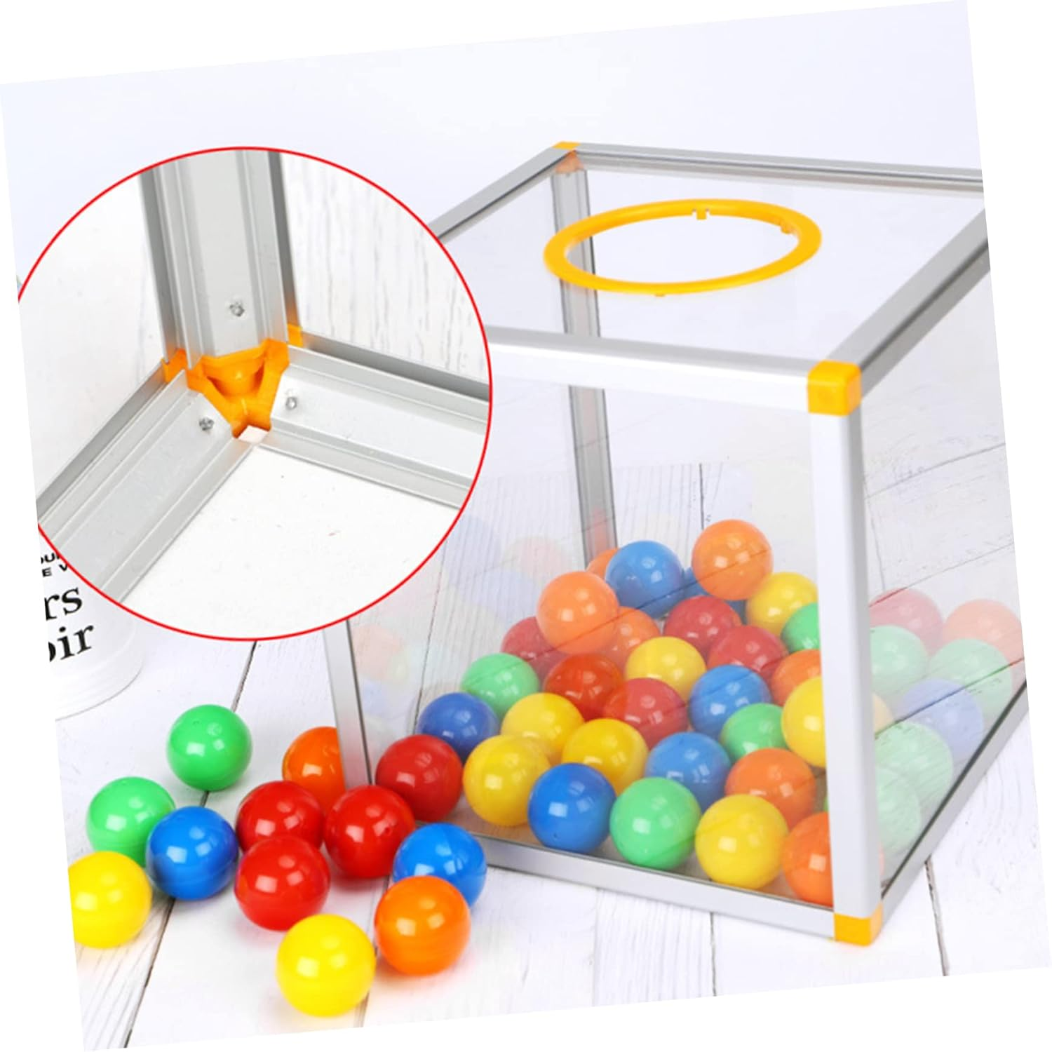 STOBAZA Box Aluminum Alloy Donation Box Festive Red Raffle Tickets Red Mailbox Raffle Ticket Raffle Supplies Key Special Box Raffle Game Case Collection Box Metal Container Drop Box image number 4