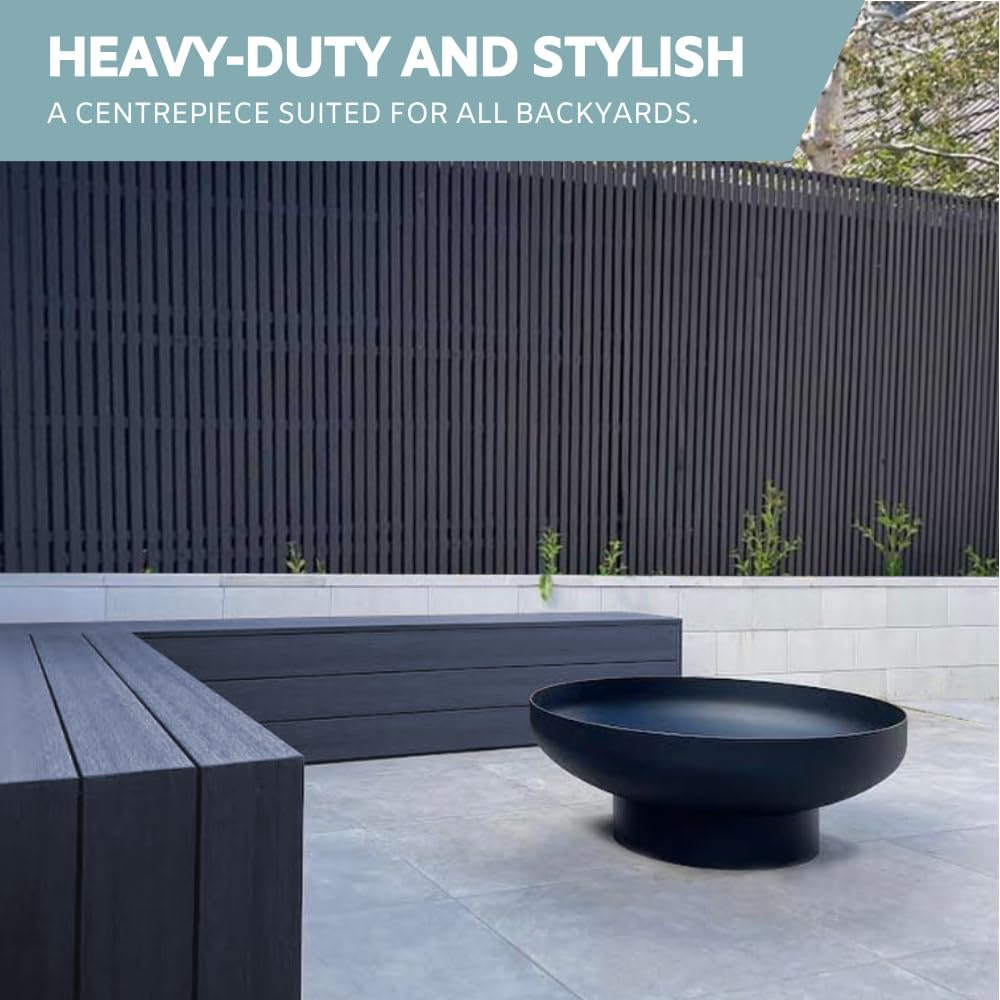 DENKOE 32 Inch round Fire Pit Table with Fire Pit Grill, Extra Thick, Heavy Duty Fire Bowl, Deep Outdoor Firepit, Wood Burning Firepits for outside Patio, Backyard Fire Pits, Large BBQ Pit image number 4