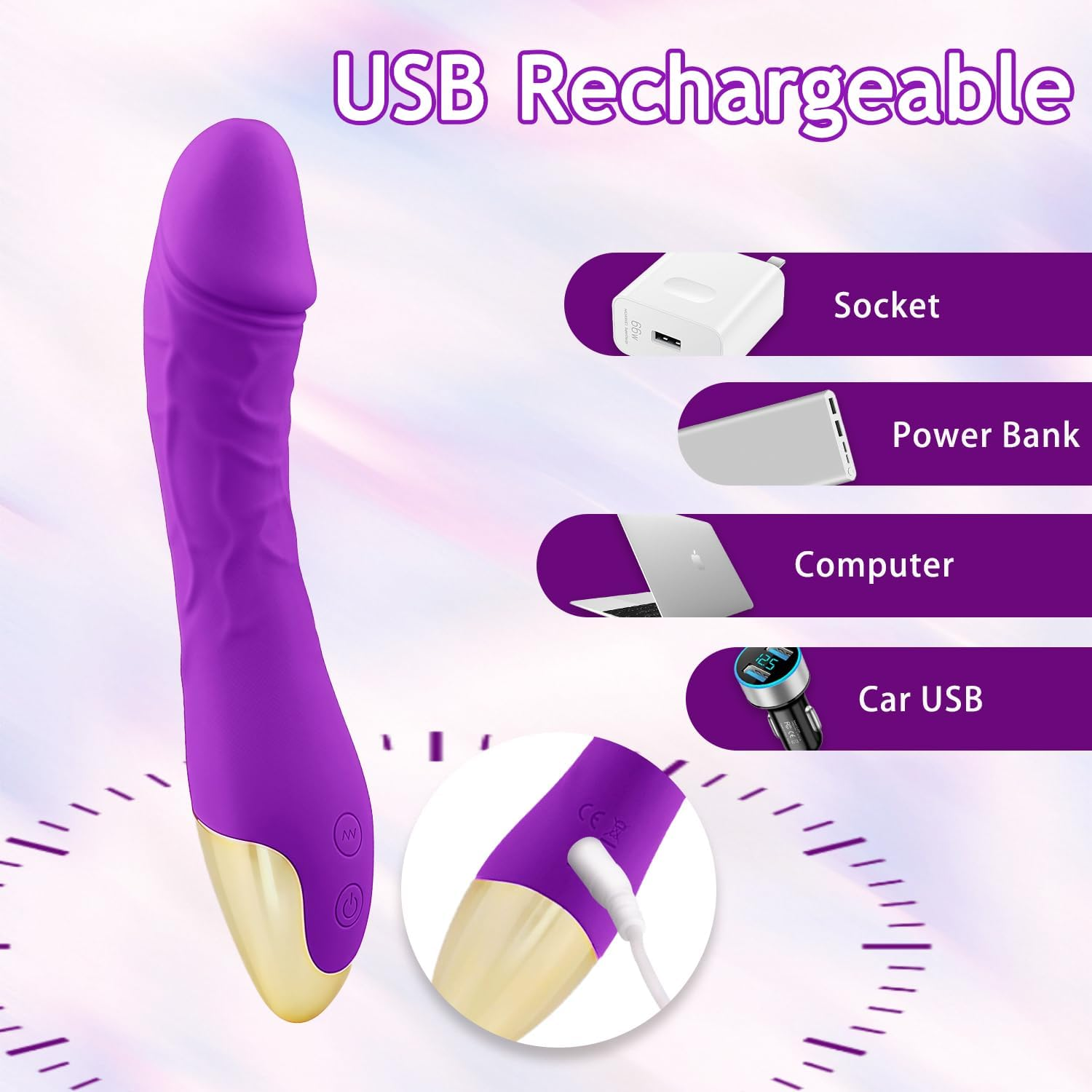 Handheld Massages Toy for Women (Lavender) image number 3
