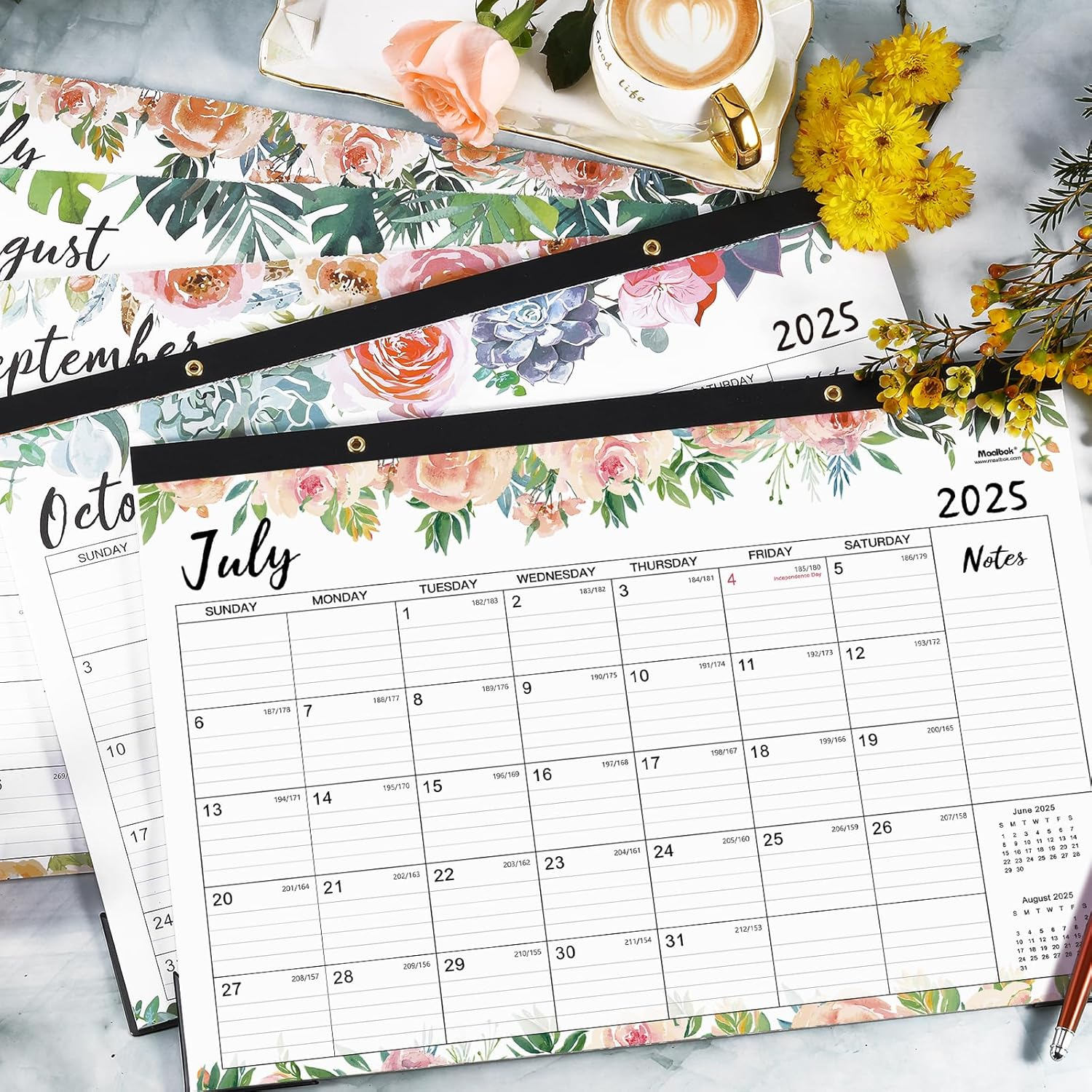 2025-2026 Desk Calendar - Jul 2025 - Dec 2026, 18 Months Large Monthly Desk Calendar, 14.6" X 11.5", Desk Pad, Large Ruled Block, To-Do List & Notes, Best Desk/Wall Calendar for Planning or Organizing image number 6