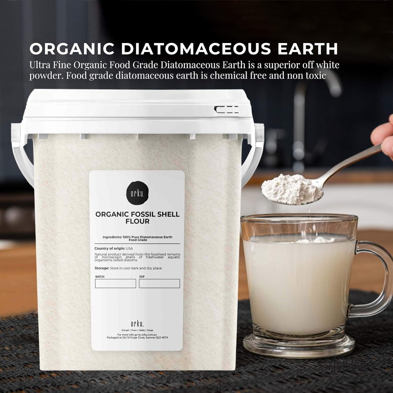 300G Organic Fine Diatomaceous Earth Tub - Food Grade Fossil Shell Flour Powder image number 2