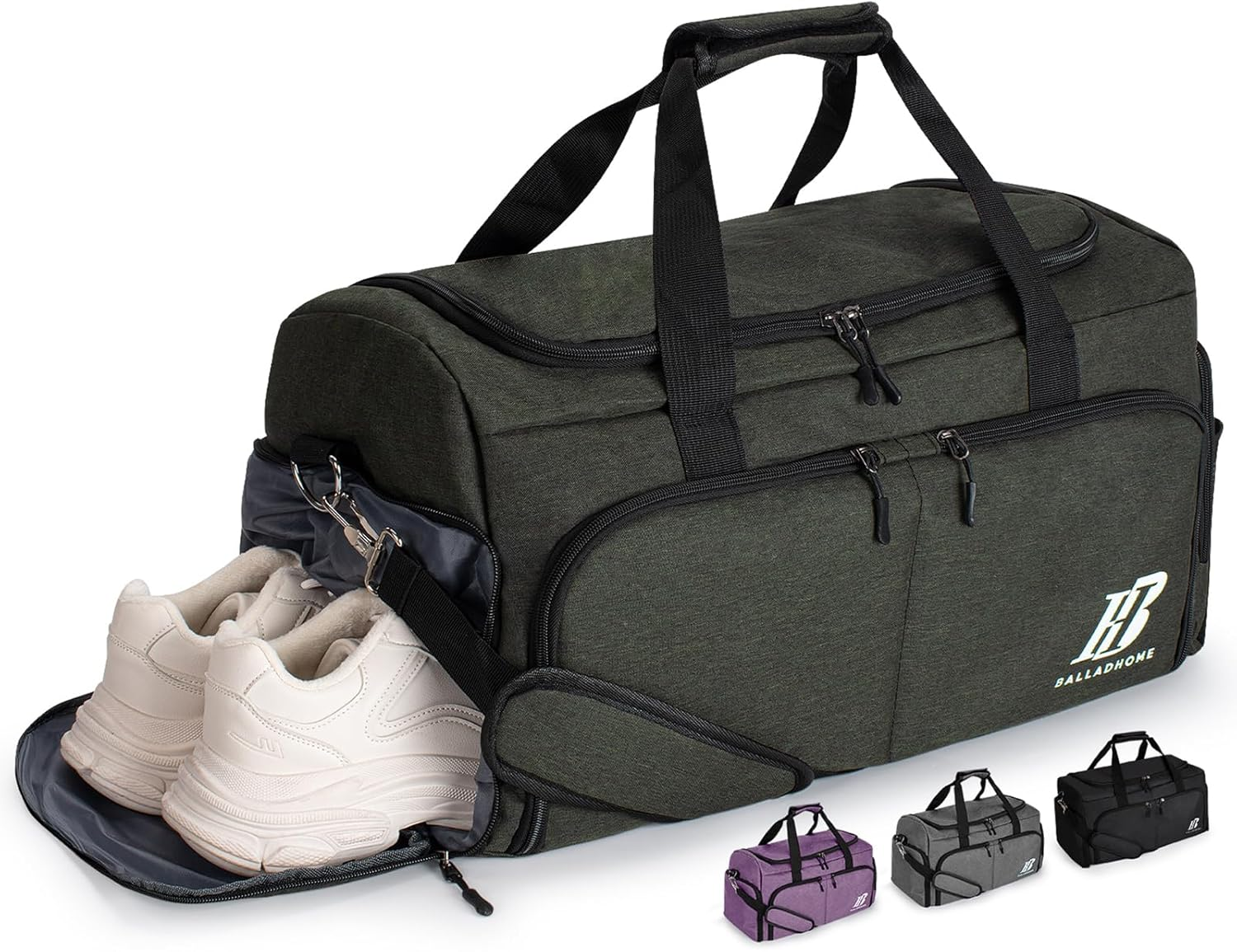 Gym Bag for Men Women Sports Gym Bag with Shoe Compartment and Wet Pocket Gym Duffel Bag Travel Bag Training Bag Weekender Bag for Sport Fitness Travel image number 4
