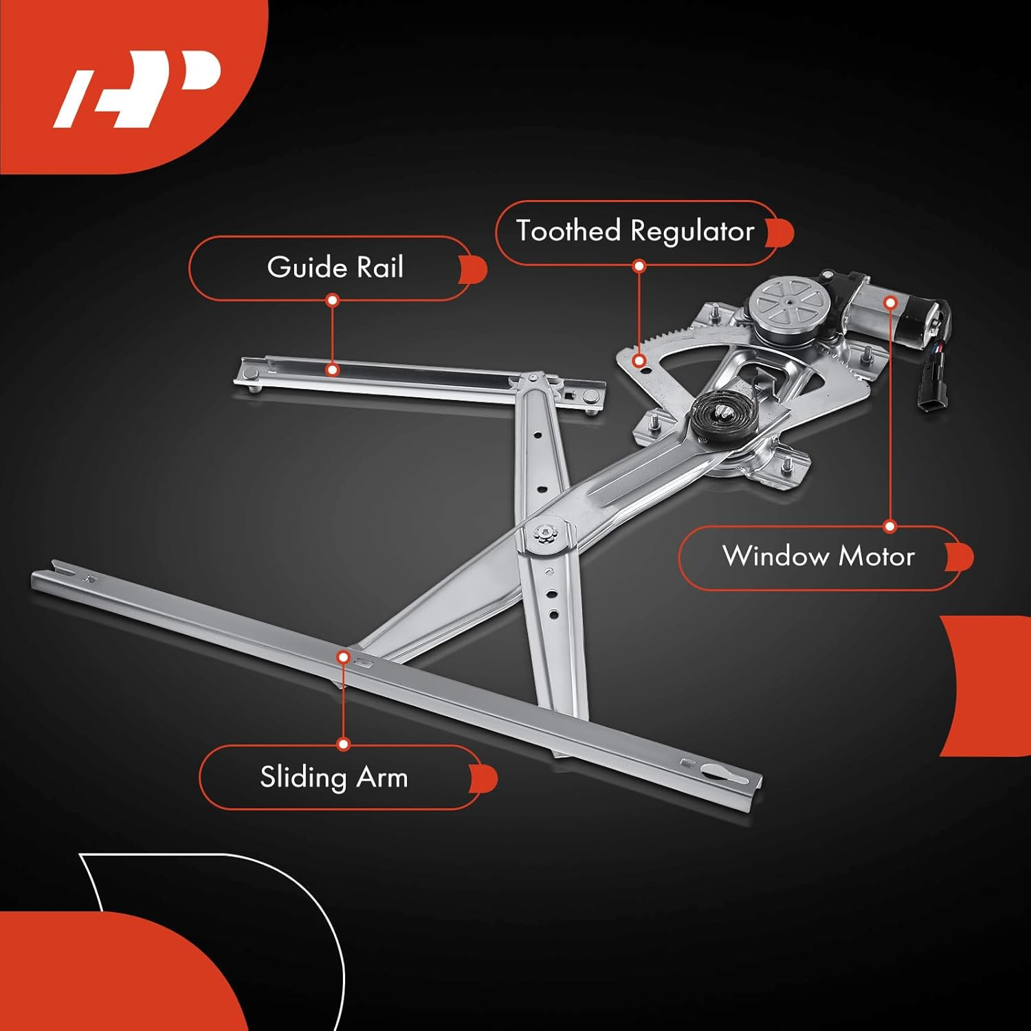 A-Premium Electric Power Window Regulator with Motor Compatible with Ford F-250/350/450/550 Super Duty 2000-2012, Excursion 2000-2005, F650/F750 2000-2013, Front Left Driver Side image number 2