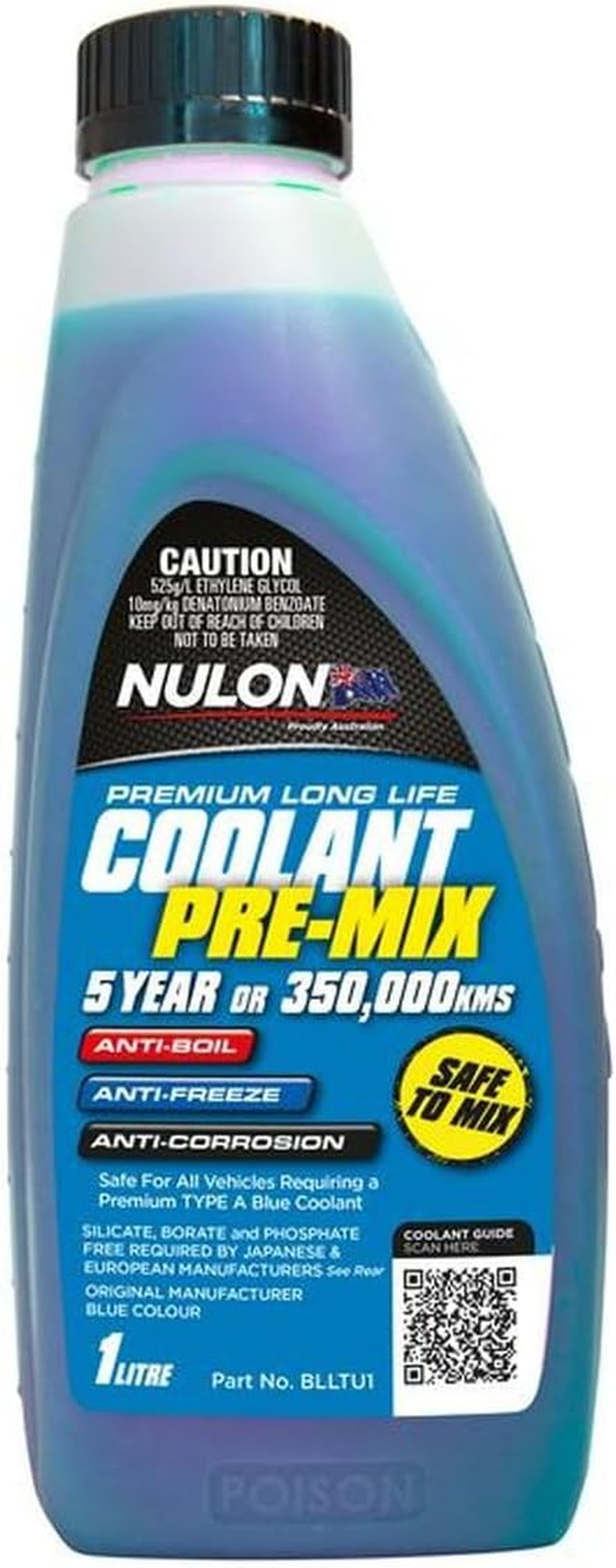 Nulon Blue Long Life Coolant Top-Up 1 Litre Bottle BLLTU1 image number 1