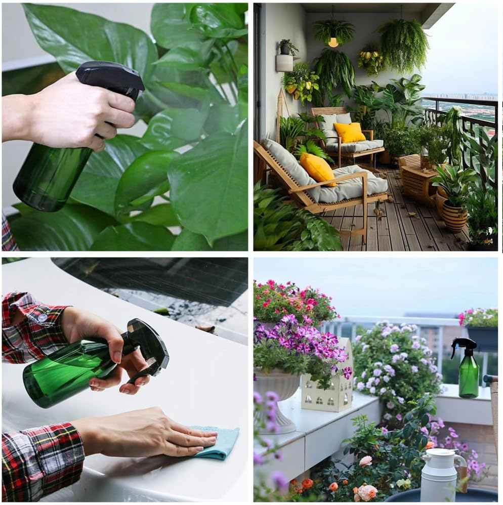 2 PCS Plant Mister, Garden Spray,Granmagazz Fine Mist Spray Bottle for Cleaning Solution Gardening Trigger Water Empty Sprayer,Water Spray Bottle with Top Pump Trigger Fine Mist Spray Bottle(Green)