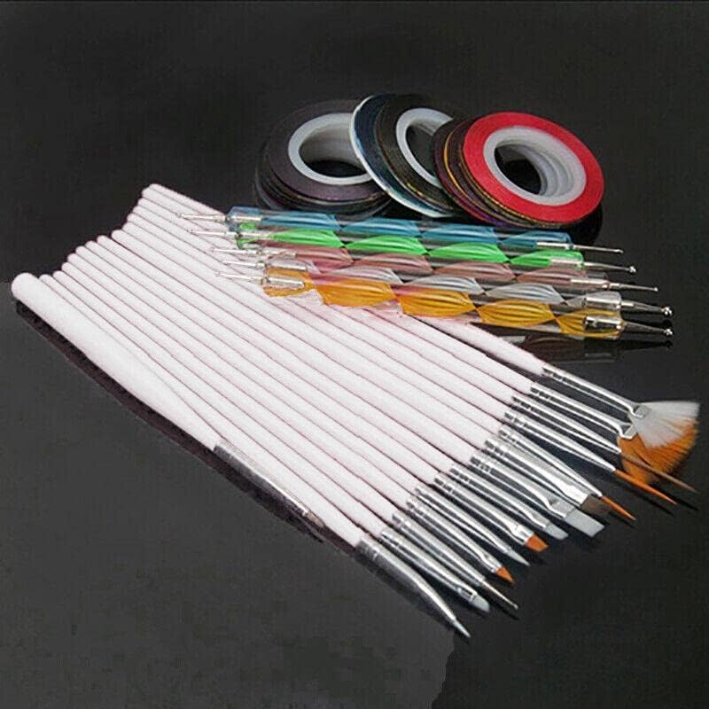 30Pcs DIY Nail Art Painting Drawing Design Brushes Dotting Pen Tool Pen Kit, Versatile Designs, Perfect for Home & Salon Use image number 1