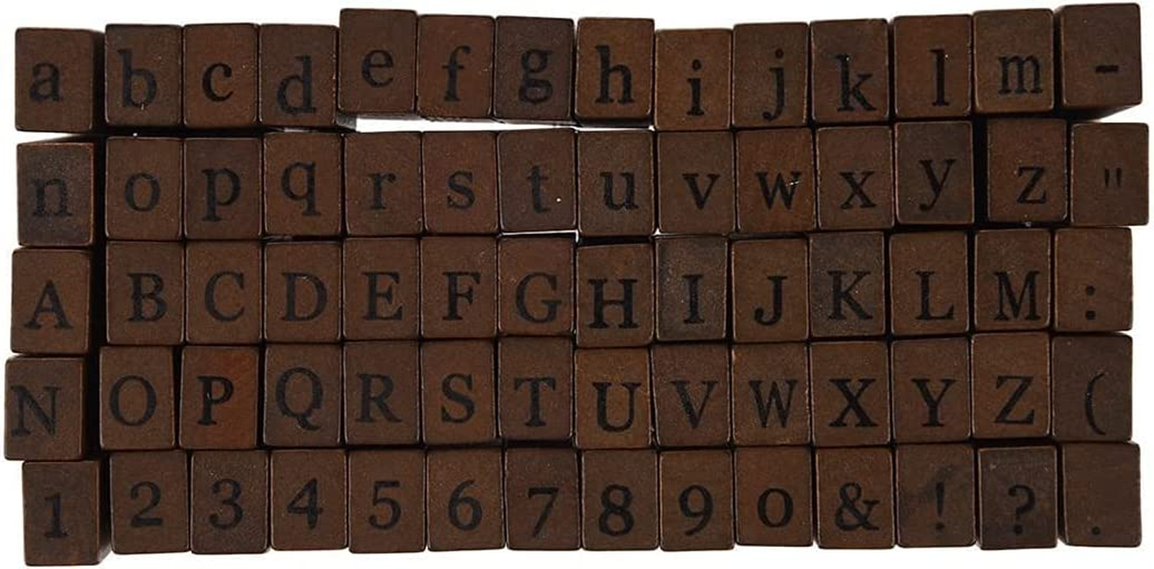 Alphabet Letters Stamps Wooden Rubber Alphabet Letter Multipurpose Number Stamps Stamper Seal Set in a Wooden Box Case Set of 70Pcs image number 6