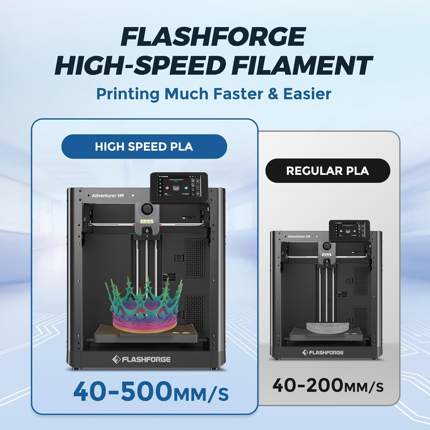 FLASHFORGE 3D Printer Filament, Rainbow Candy HS PLA 1.75Mm, 500Mm/S High-Speed Printing, +/- 0.02Mm Accuracy, 1Kg Spool (2.2Lbs), Compatible with Most FDM 3D Printers - Burnt Titanium image number 4