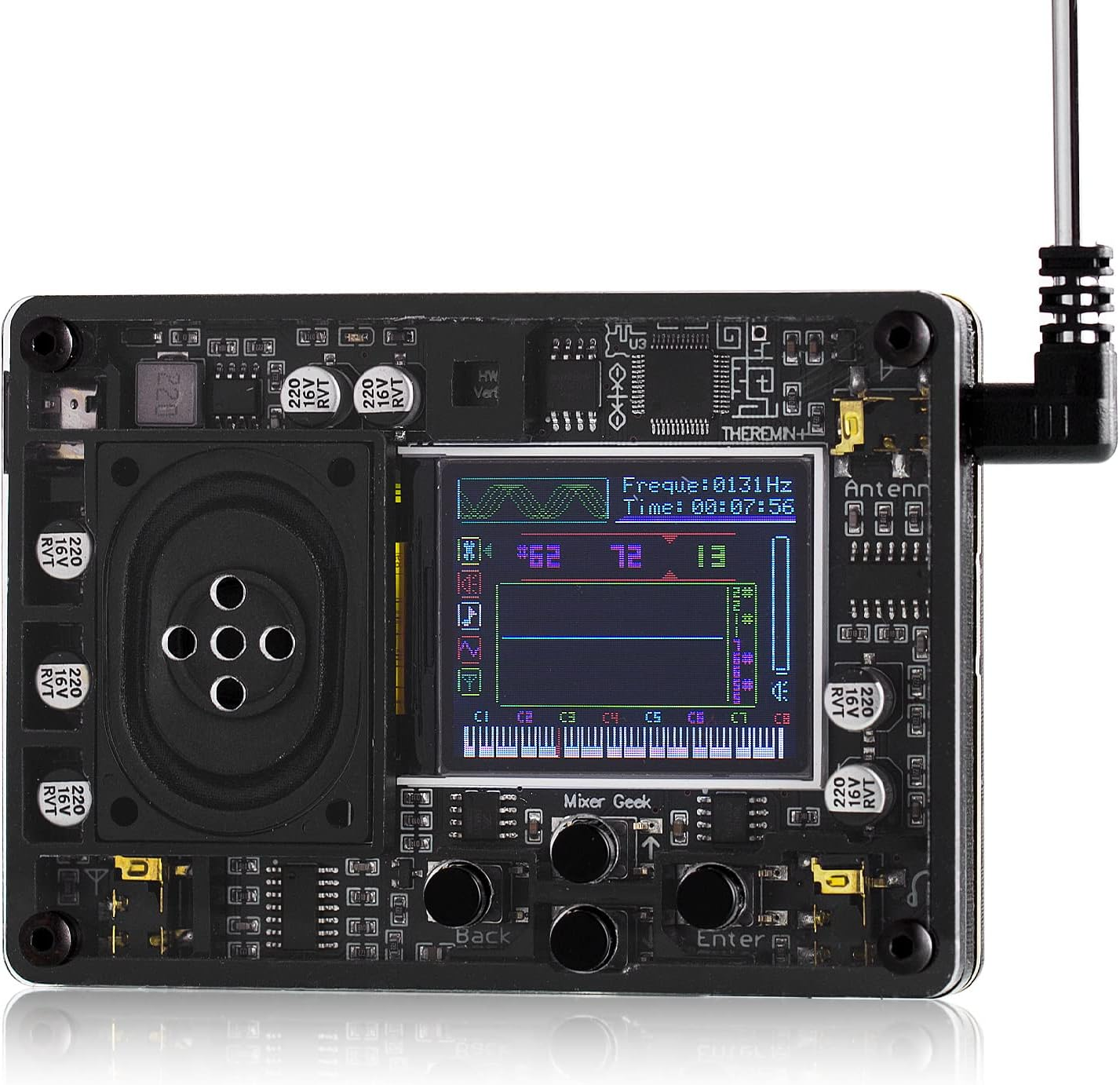 Mini Theremin: Theremin Musical Module, Mini Musical Instrument with Screen Display, Display Waveform, Time, Frequency, Volume, Piano Pitch, Best Friend image number 5