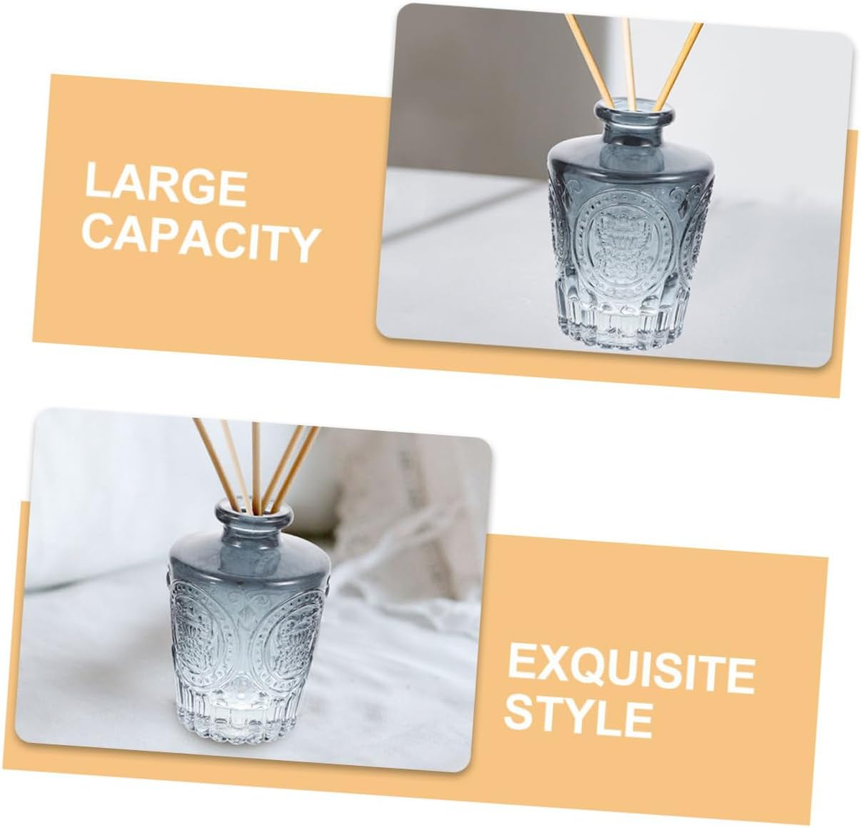 4Pcs 130Ml Glass Aromatherapy Diffuser Bottles Refillable Essential Oil Containers for Home Air Purification Gray Decorative Scented Aroma image number 5