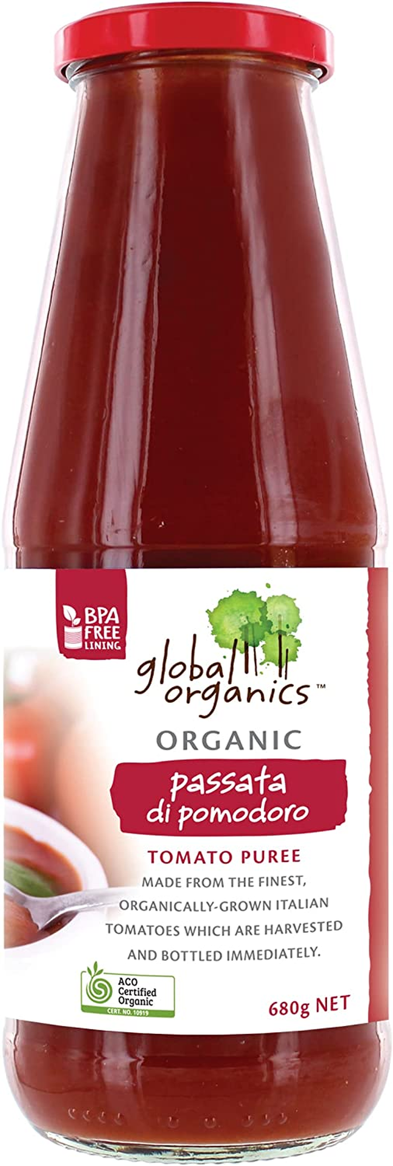 Global Organics Tomato Puree (Passata Di Pomodro) 680 G image number 2