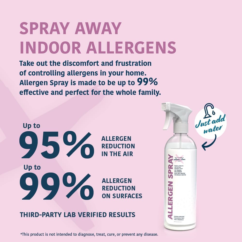 Allergen Spray (Pet Dander Dust Mites Cockroach) by Allergy Asthma Clean 33.8Oz image number 3