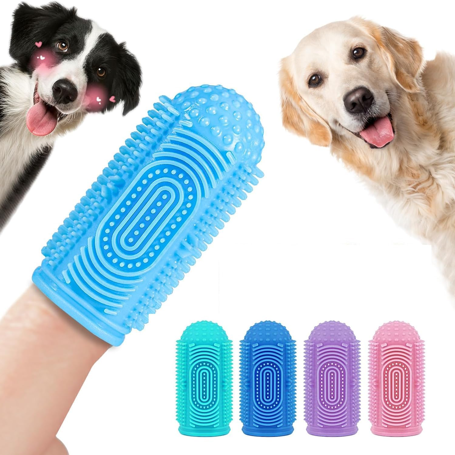 THJOPOKEEL 8 Pack Dog Toothbrush Finger Toothbrush, 360&ordm; Dog Tooth Brushing Kit, Dog Finger Toothbrush for Dog Teeth Cleaning and Dog Dental Care Dog Tooth Brush Dog Toothbrush Kit Pet Toothbrush
