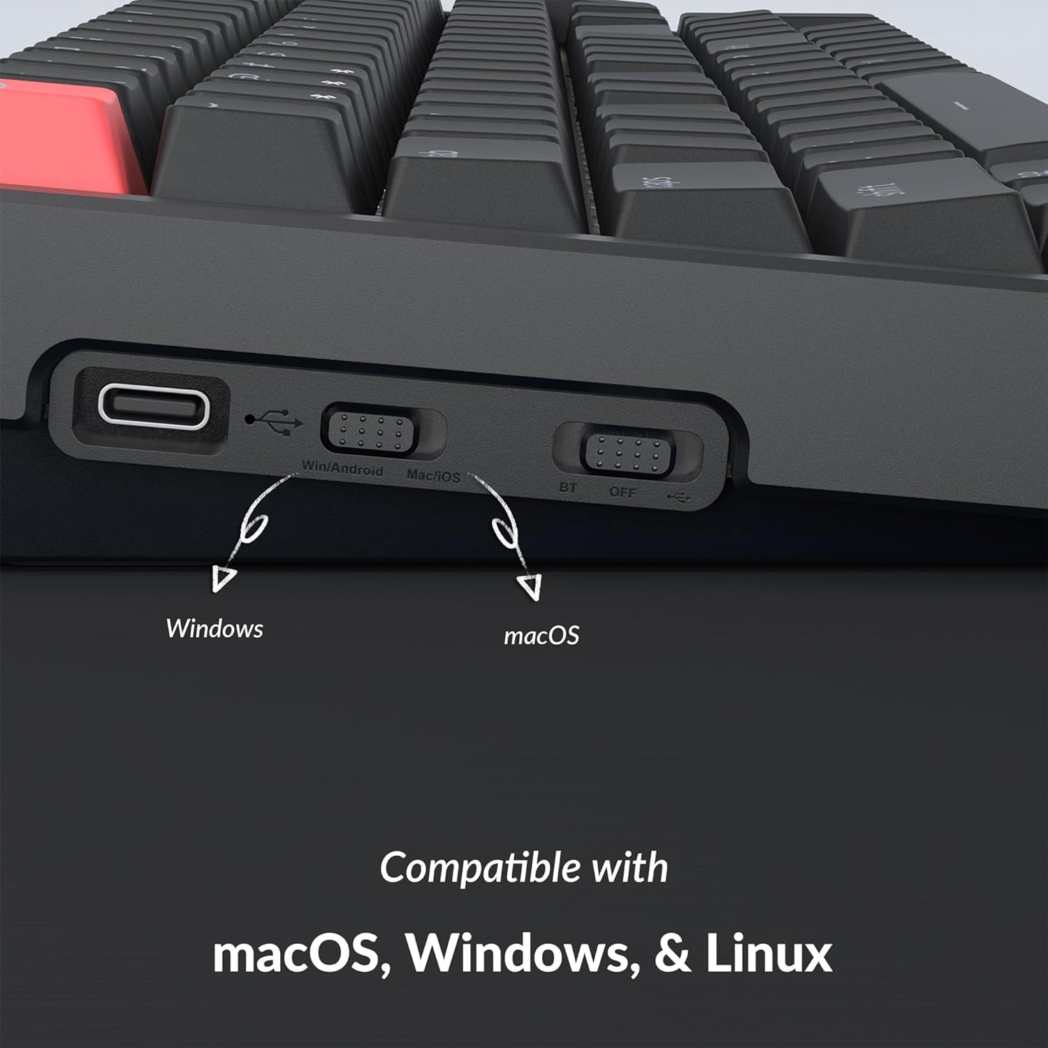 Keychron K4 96% Layout QMK Wireless and Wired Mechanical Keyboard Super Brown Switch, RGB Backlight Aluminum Frame with Shine-Through Double-Shot PBT Keycaps for Mac Windows-Version 3 image number 3