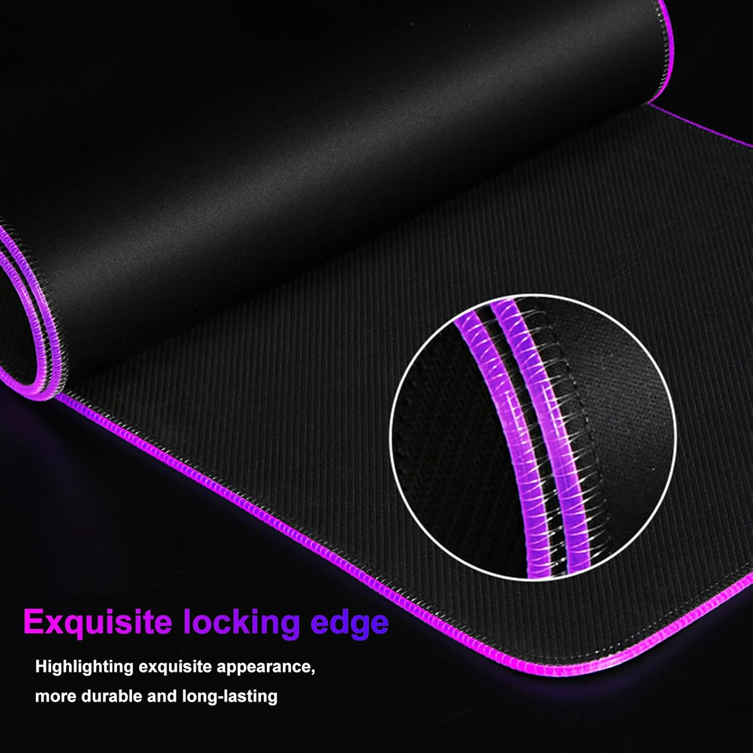 RGB Led Gaming Mouse Pad，Oversized Glowing Soft Extended Mousepad，80X30Cm Waterproof Non-Slip Rubber Computer Keyboard Pad Mat Black image number 4