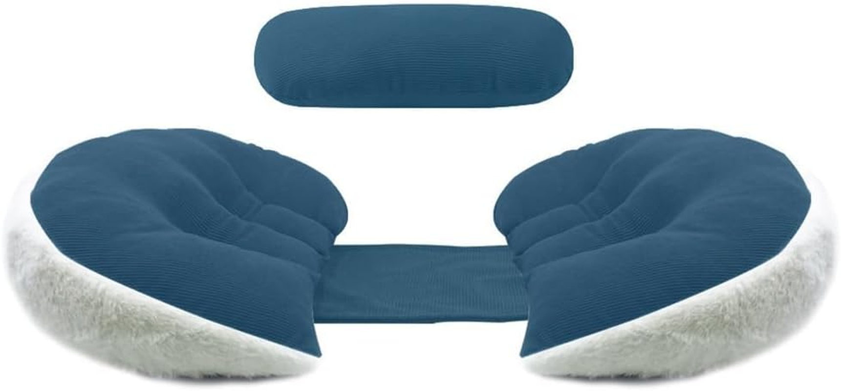 Pregnancy Pillow, Pregnancy Cushion for Sleep, Faux Fur Luxury Maternity Pillow Support for Pregnant Women, Pregnancy Must Haves, Side Sleeper Pillows, Blue image number 3