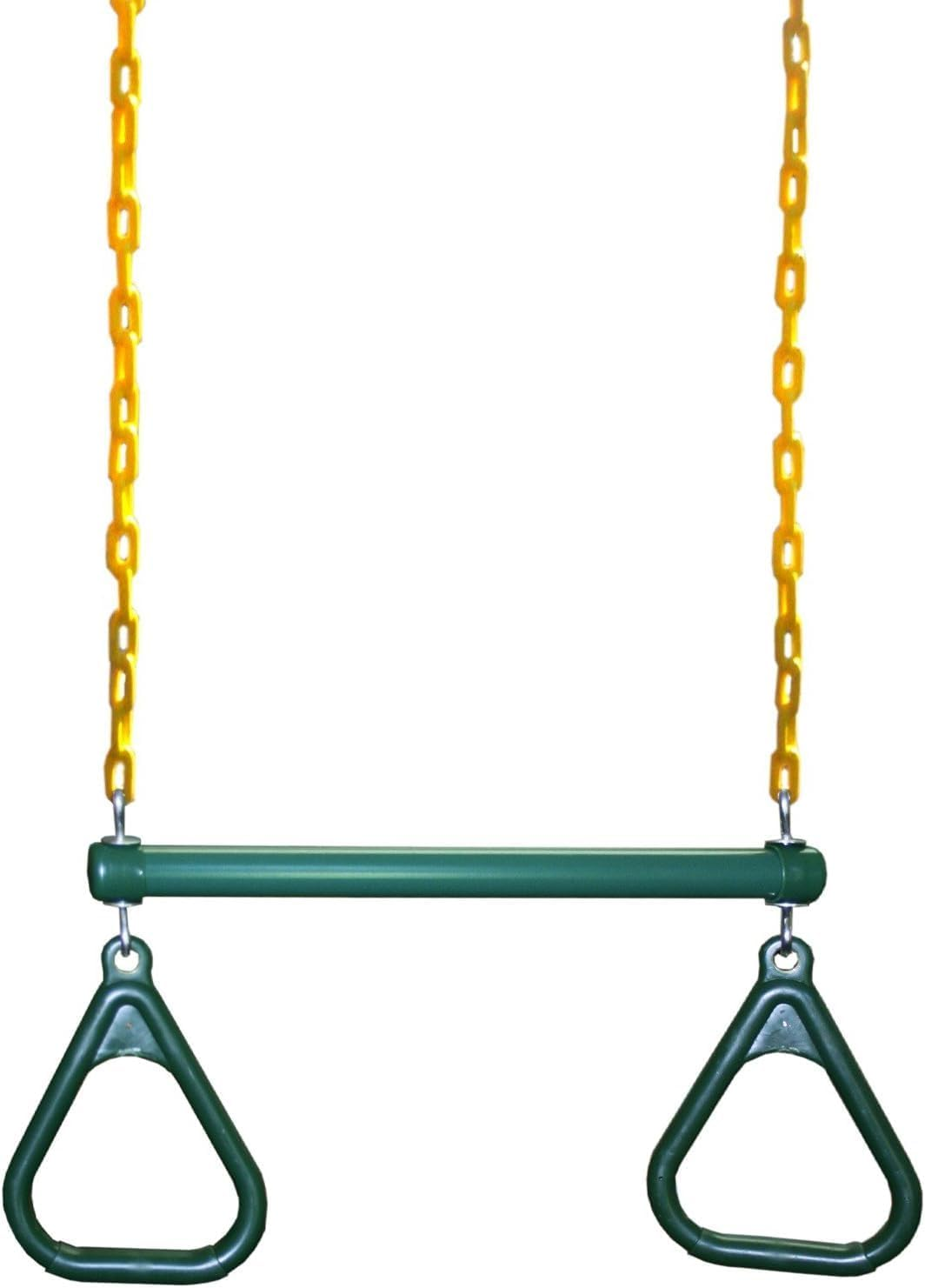 Eastern Jungle Gym Heavy-Duty Ring Trapeze Bar Combo Swing,Large 20" Trapeze Bar with Coated Swing Chains 43" Long image number 2