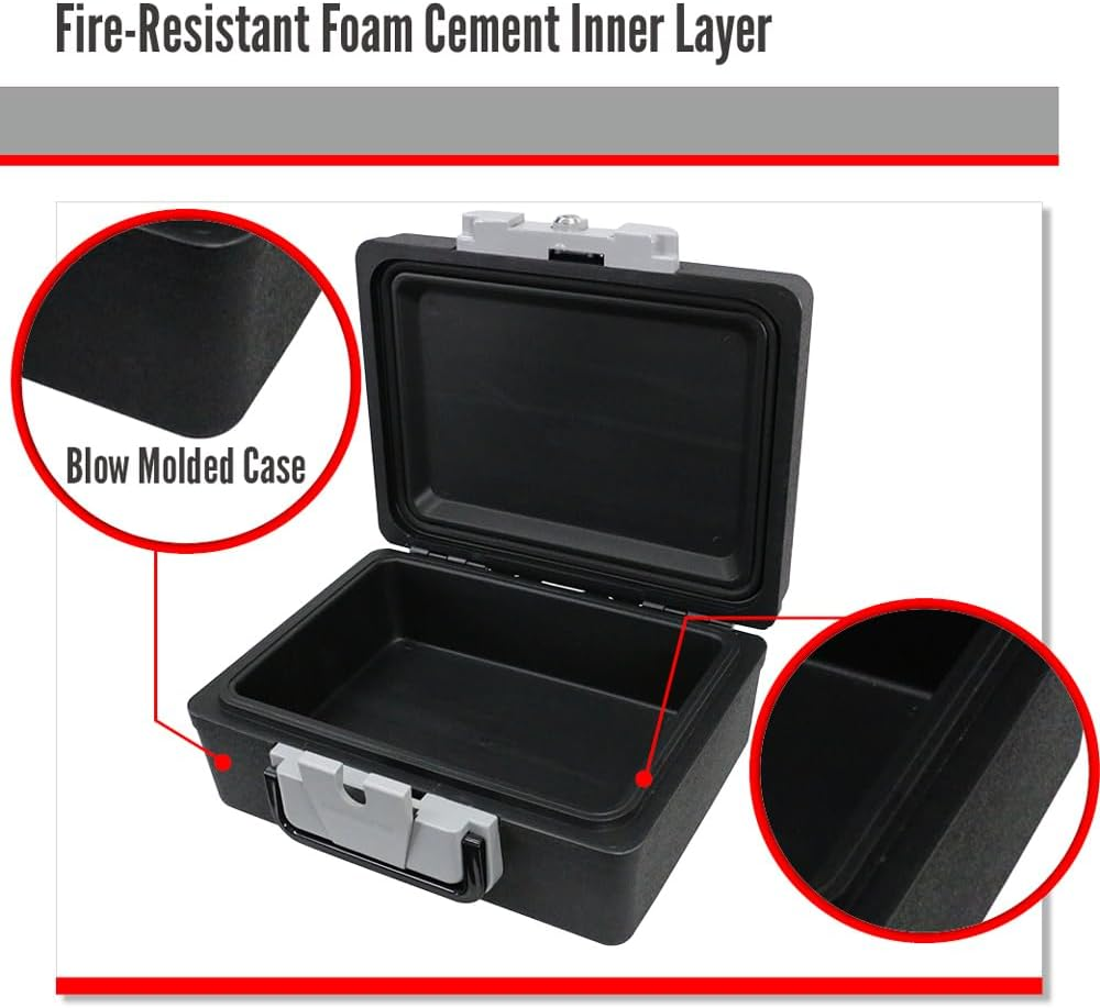Security Box Fireproof Waterproof Chest Key Lockable Fit A4 Safe Cash Box Money image number 1