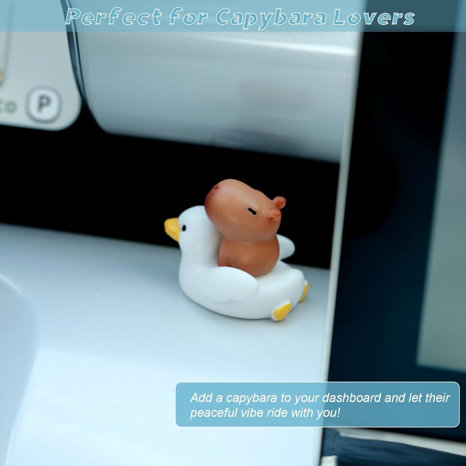 YGMONER 9 Pcs Mini Capybara Car Dashboard Figurine Decoration Cute Car Interior Ornaments, CDD439 image number 3