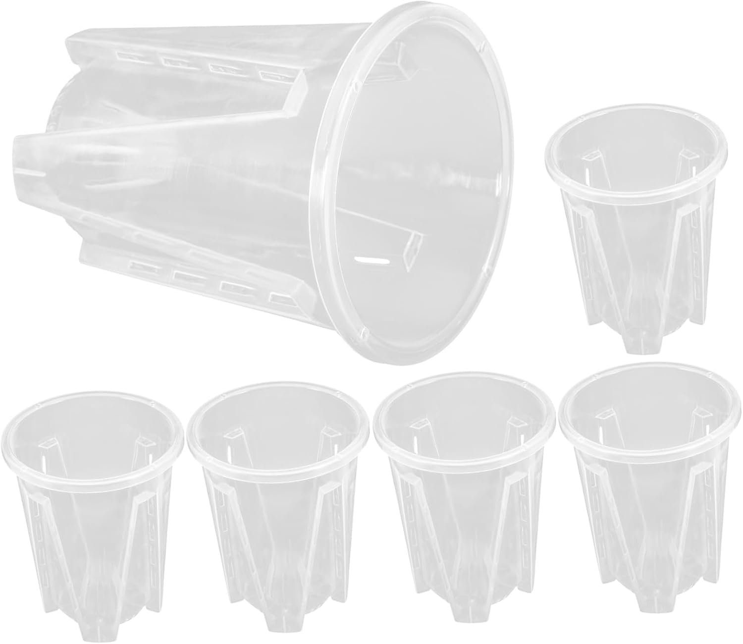 6Pcs Breathable Orchid Pots Plant Nursery Containers Saucers for Gardening 10-Inch Diameter for Seedlings and Root Control image number 5