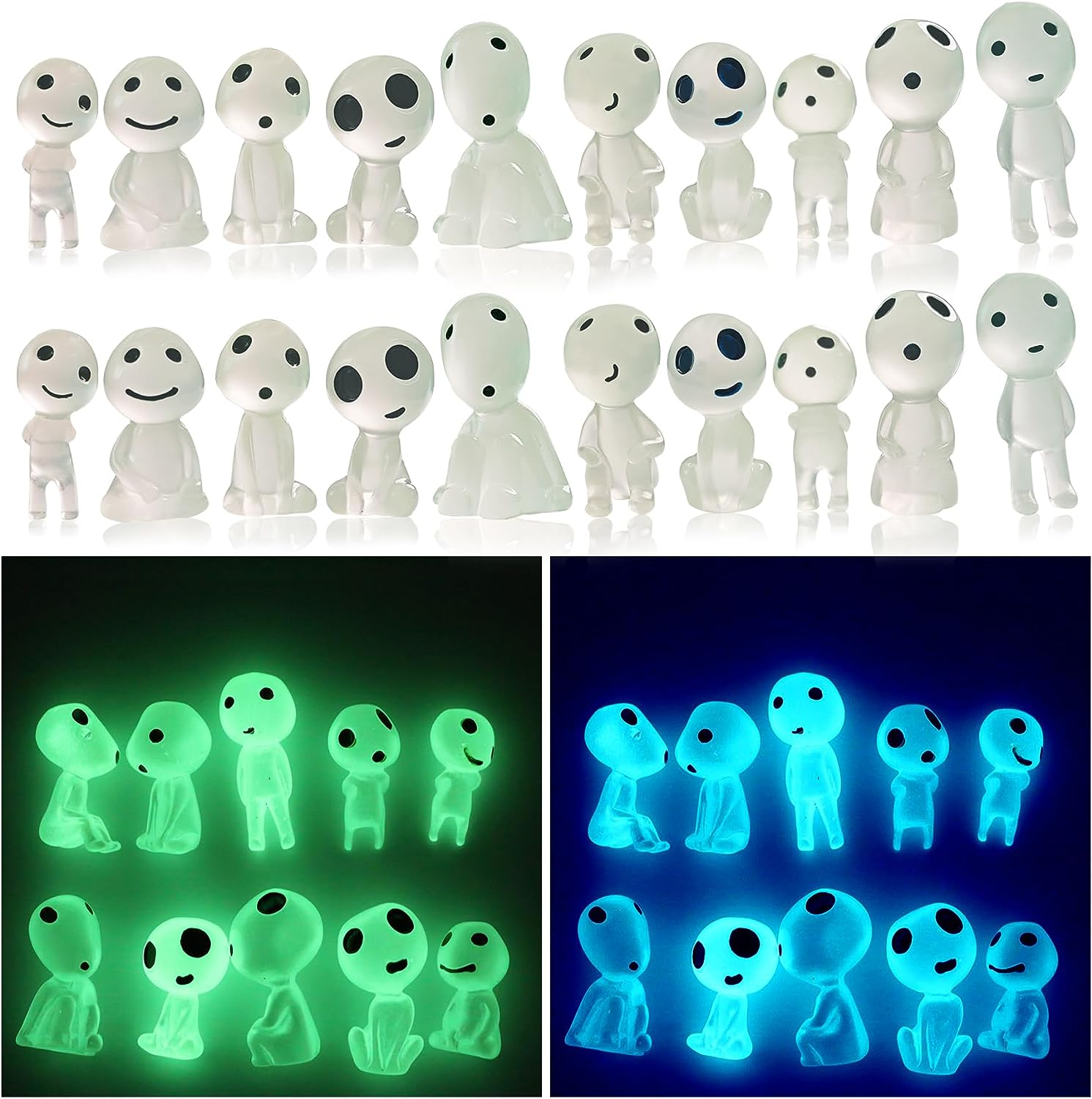 Oismys Glow in Dark Tree Elves Fairy 20Pcs Luminous Ghost Micro Landscape Accessories Garden Decoration Outdoor Patio Lawn Yard Fish Tank Potted Plants Kit image number 6