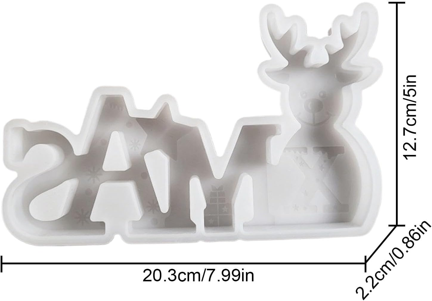 Christmas Deer Silicone Mold, Silicone Christmas Elk Soap Casting Mold, Holiday Baking Supplies, Nonstick Reusable Candy Mold for Chocolate, Candy, Soy Wax Candle image number 1