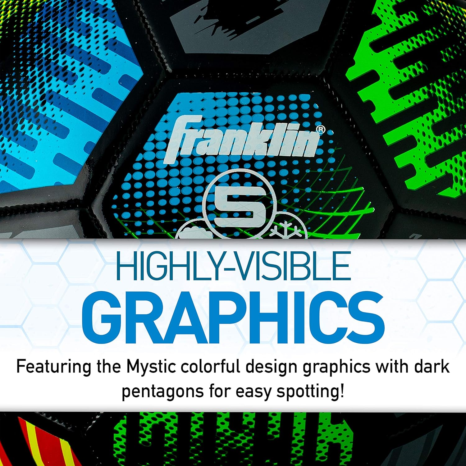 Franklin Sports Mystic Soccer Balls - Soccer Ball and Air Pump Sets - Multiple Size Soccer Balls - Soft Cover - Perfect for Kids and Adults image number 1