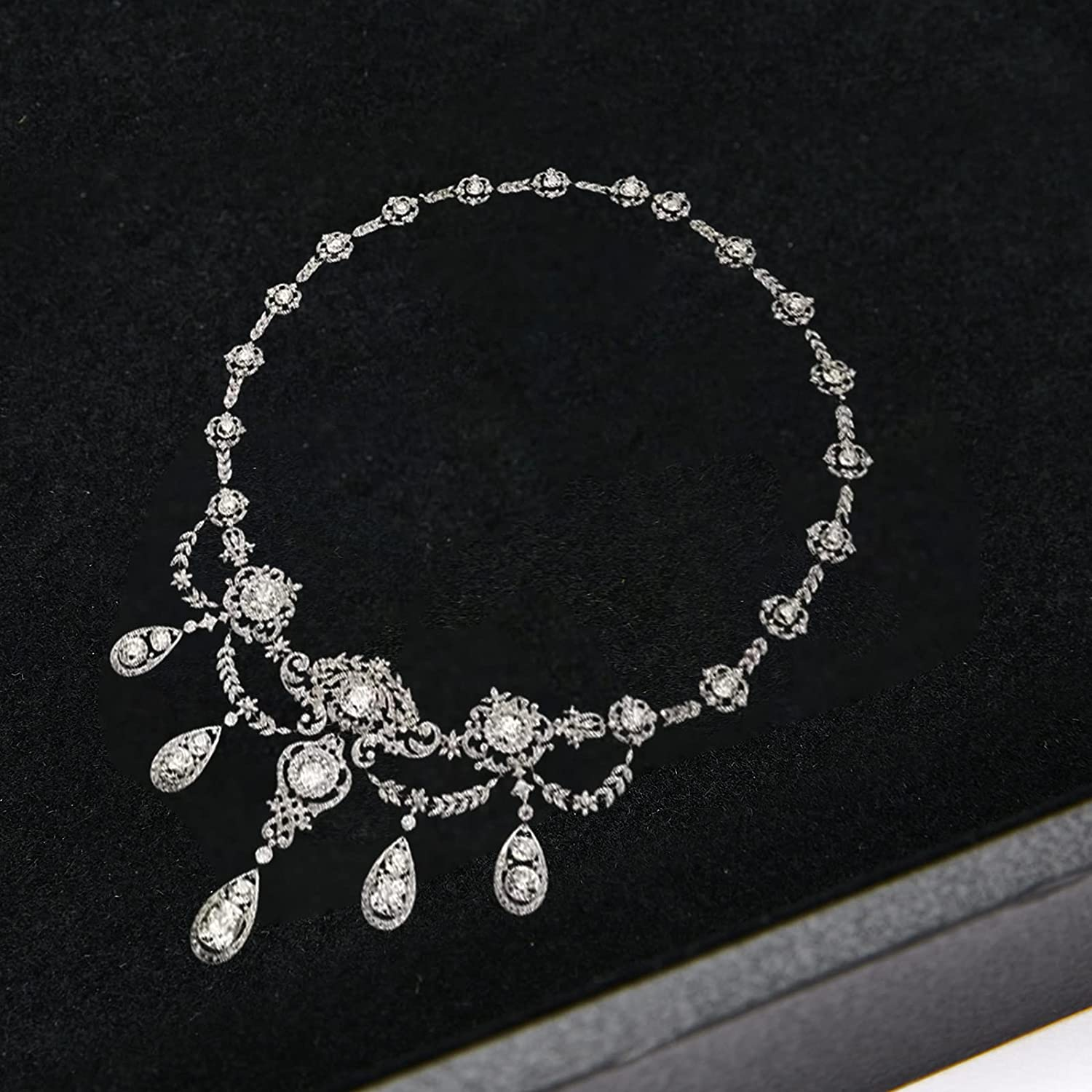 Black Velvet Stackable Jewelry Tray Showcase Display Earring Necklace Bracelet Rings Organizer image number 3