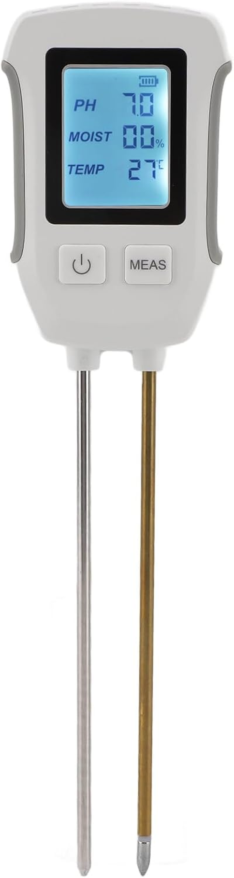 Soil Moisture Sensor Meter, 3 to 9 Soil PH Tester, 0% to 90% Moisture Range Dual Probe Soil Moisture EC Tester with Digital Display, for Gardening Farming