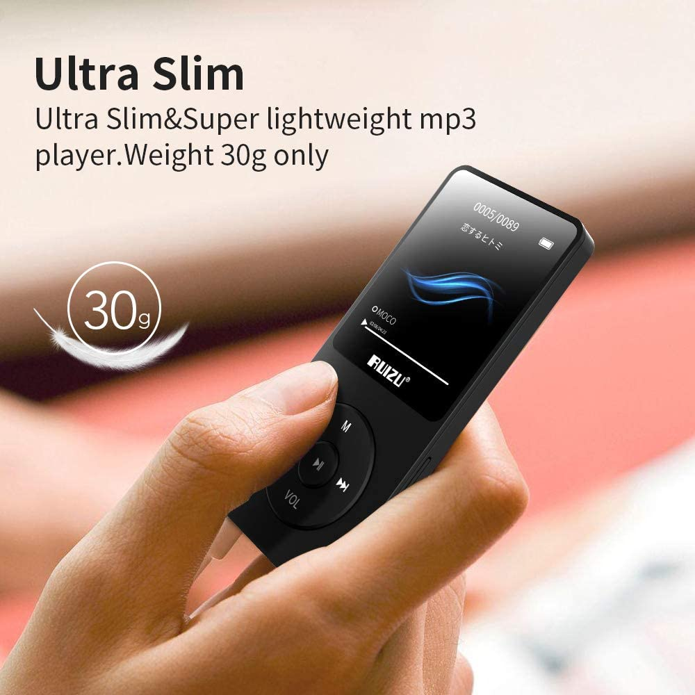 RUIZU 64GB MP3 Player with Bluetooth 5.3, Portable Music Player for Kids Sports Running, FM Radio, Voice Recorder, Equalizer, 80H Digital Audio Video Shuffle Resume Playback, up to 128GB Micro SD Card image number 1