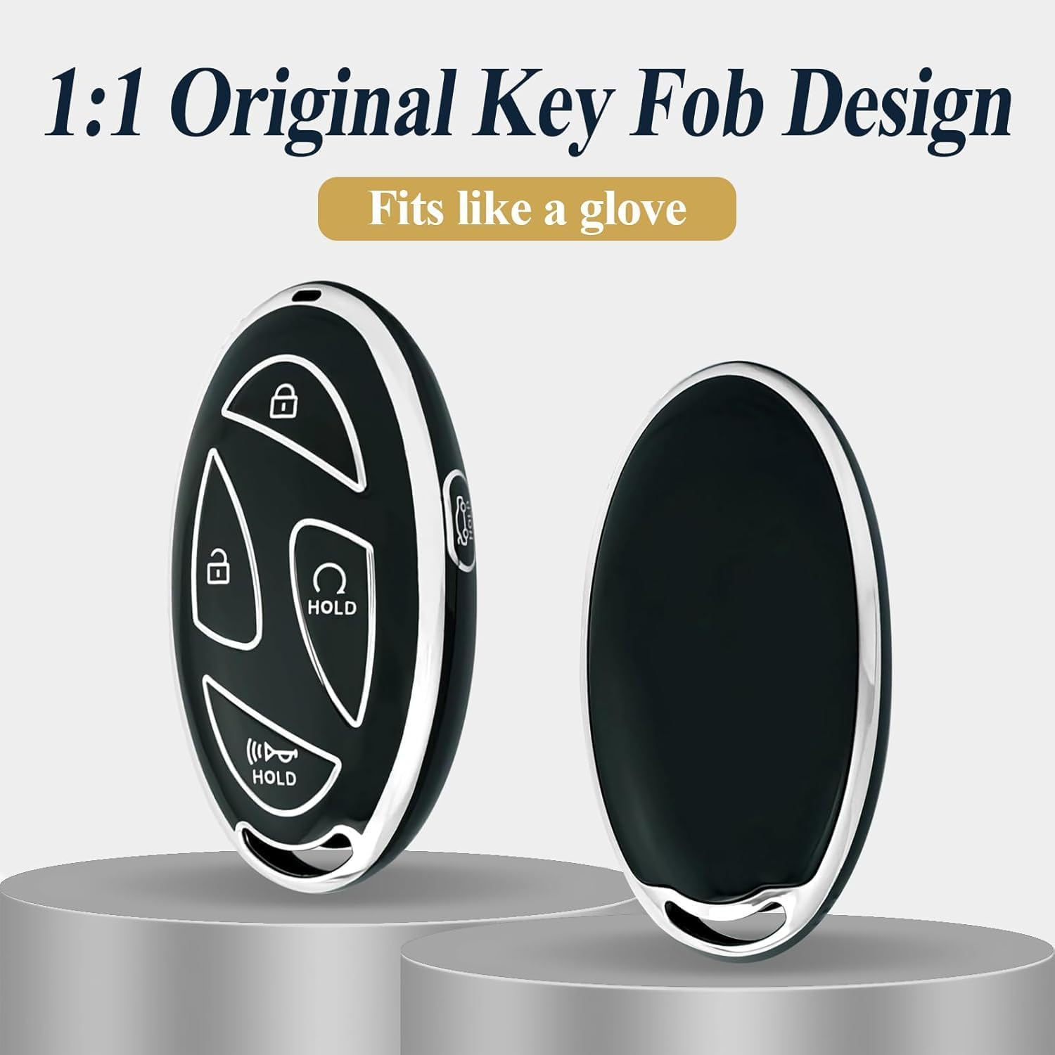 Key Fob Cover for Hyundai with Keychain, Soft TPU Key Case Shell for 2024 2023 Hyundai Ioniq 6 Grandeur GN7, KONA, Elanrtra, Santa Fe, Sonata, Tucson 2025 Smart Key Protector