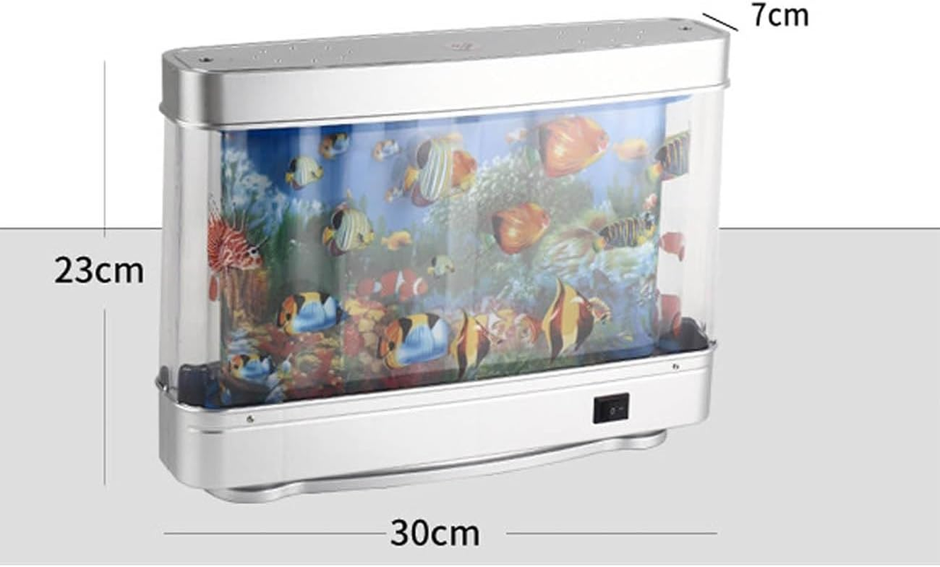 Artificial Fish Tank with Moving Fish,Fake Fish Tank Mini Aquarium,Perfect Sensory Lamp,Seabed World Lamp Lighting Move Aquarium image number 4