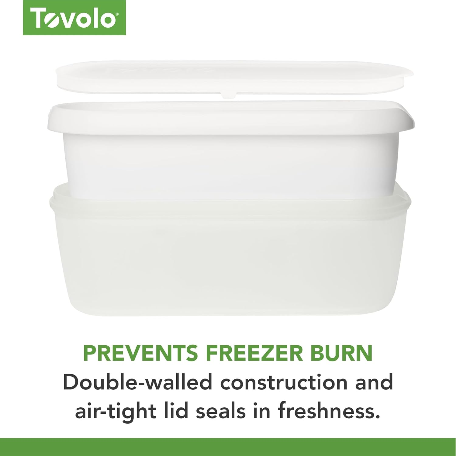 Tovolo Glide-A-Scoop Ice Cream Tub, 1.5 Quart, Insulated, Airtight Reusable Container with Non-Slip Base, Stackable on Freezer Shelves, Bpa-Free, White image number 2
