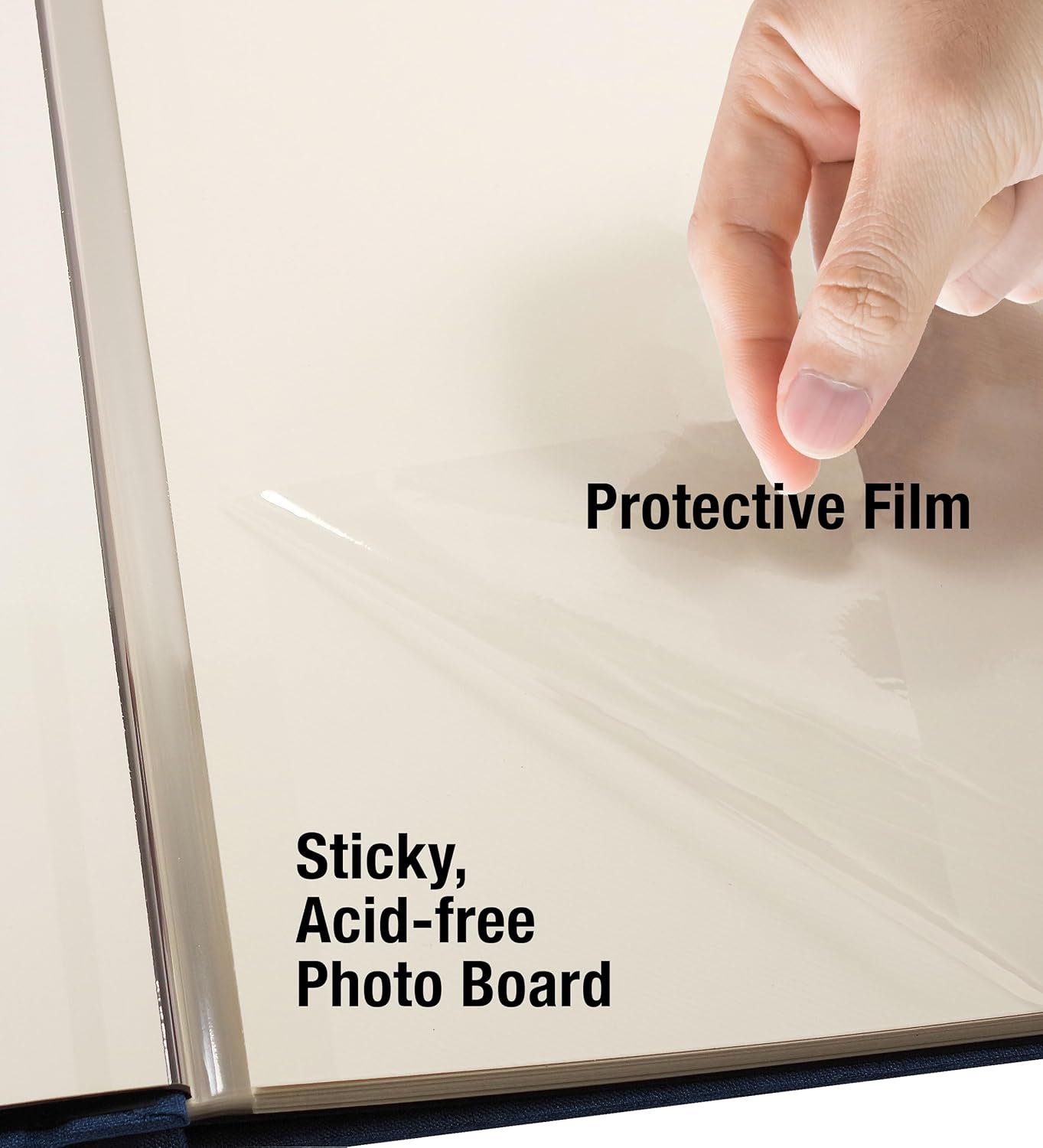 Navy Linen Photo Album - Oversized 12-1/2" X 13" (40 Self-Adhesive Pages) image number 2