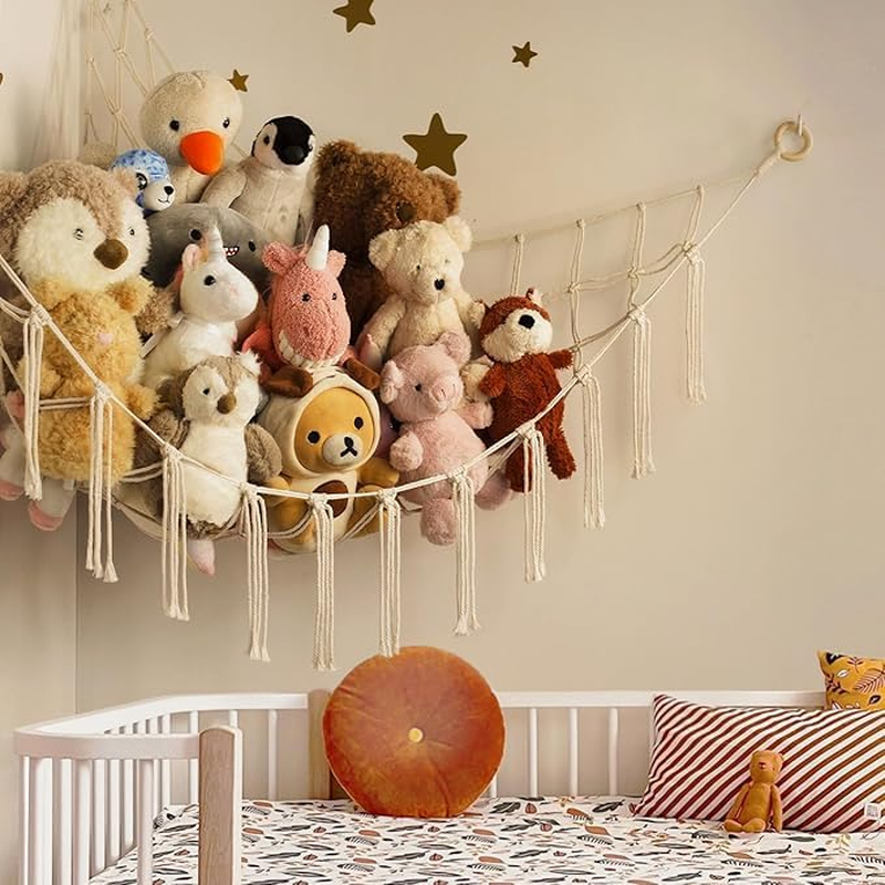 Stuffed Animal Storage Hammock Net Corner Large Toy Hammock Net for Stuffed Room Decor for Nursery Storage Organization Hammock Corner Hanging Toy Storage Net for Home Playroom Bedroom Nursery image number 3