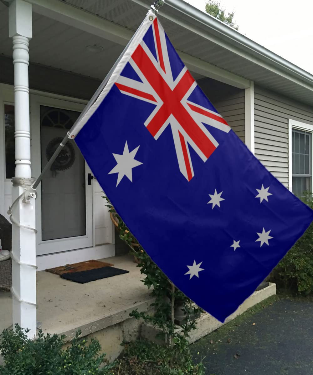 Australian Flag 3X5 Outdoor Double Sided- Heavy Duty 3Ply Australian National Flags Super Durable Flags 4 Rows Stitched Edge Canvas Header with 2 Brass Grommets