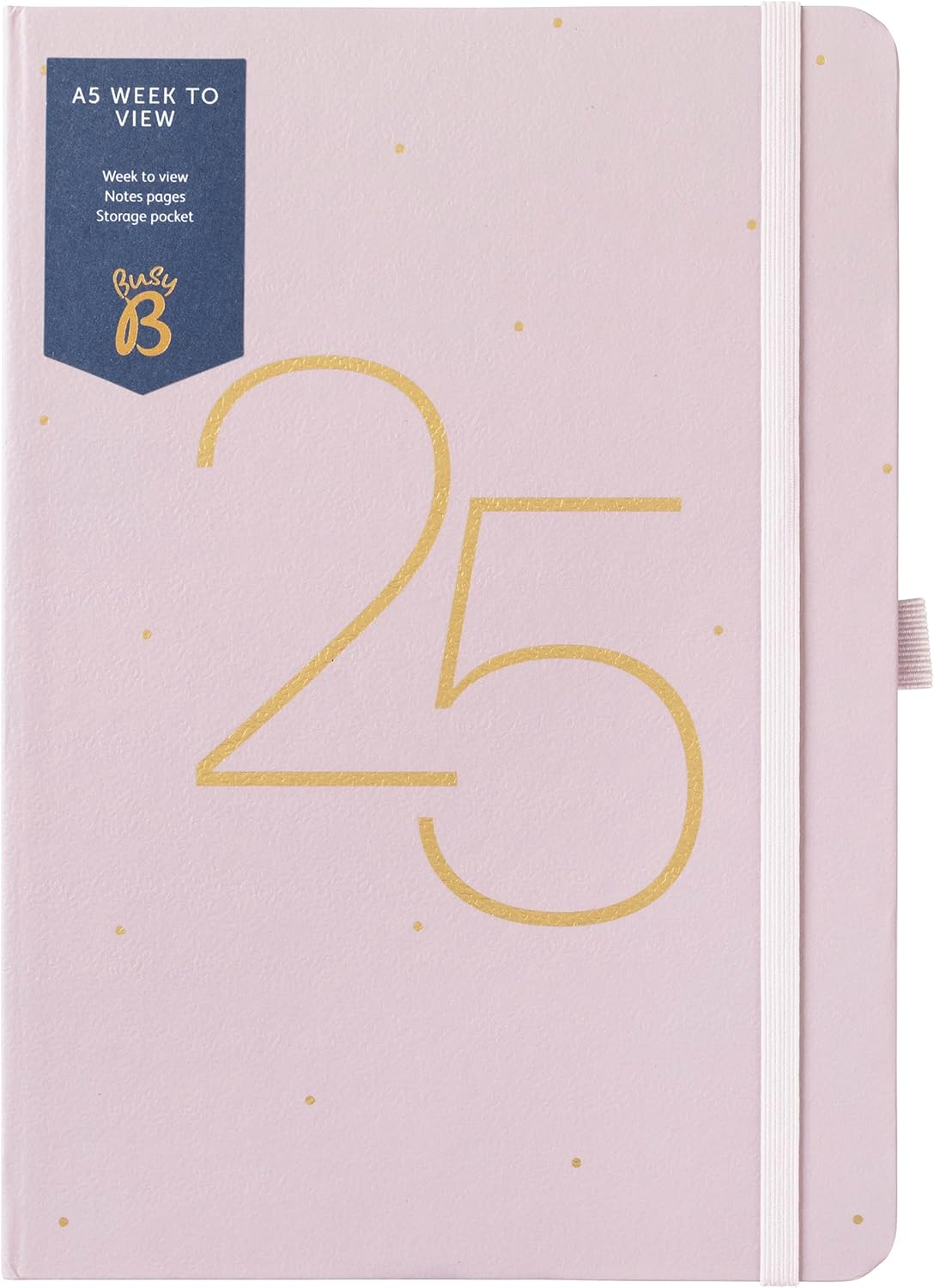 Busy B A5 Weekly Planner Diary 2025 - Compact Diary for Students, Teachers, Work & More with a Week-To-View Layout, Notes Pages, Storage Pocket & Elastic Closure Band - Pink Planner Jan-Dec image number 3