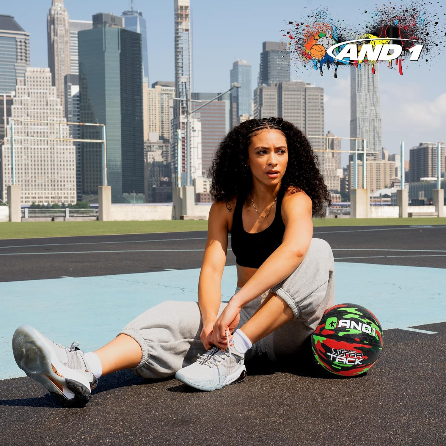 AND1 Ultra Grip Basketball: Official Regulation Size 7 (29.5 Inches) Rubber- Deep Channel Construction Streetball, Made for Indoor Outdoor Basketball Games - Mint/Purple image number 3