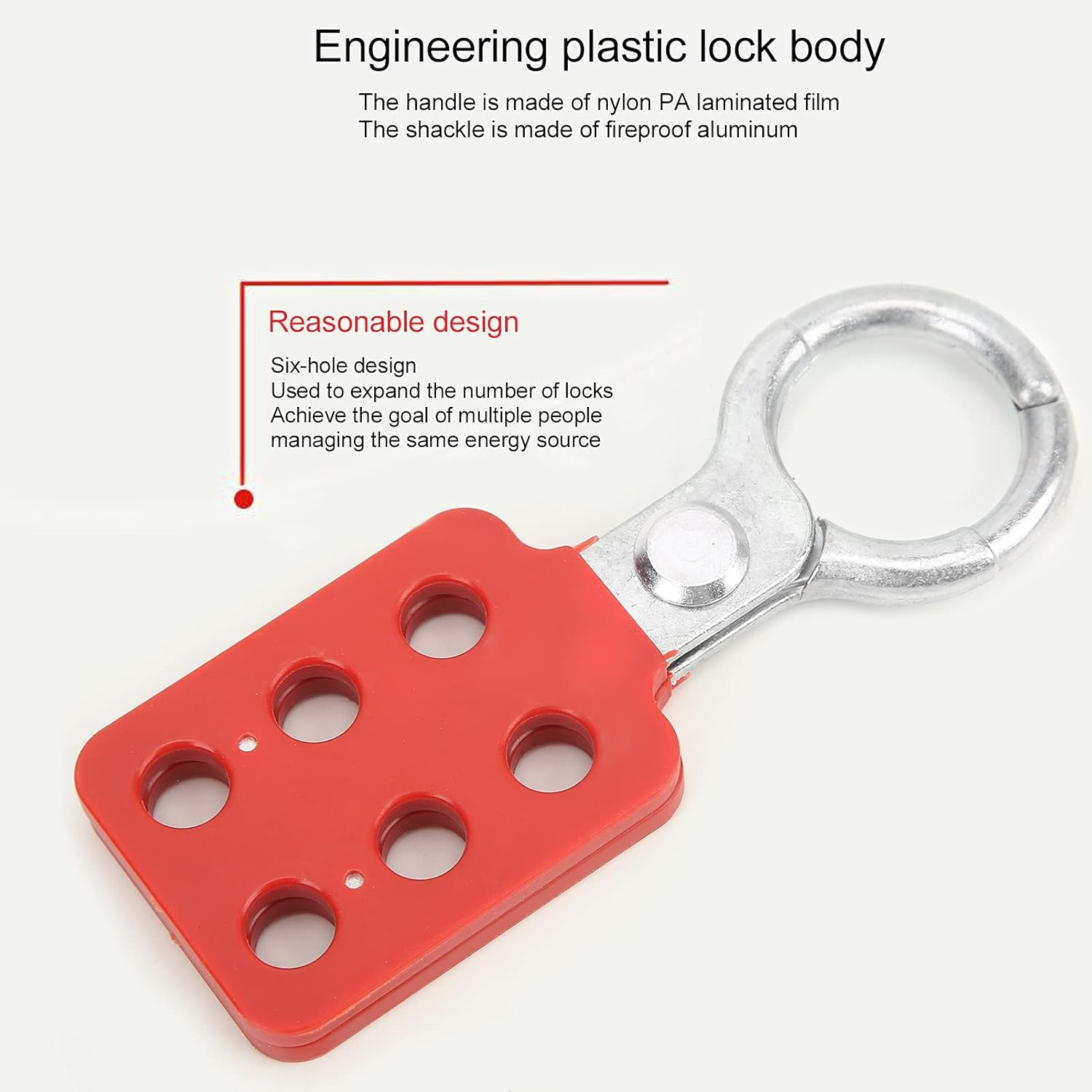 Gugxiom 10PCS Lock Out Tag Out Hasp, 6 Hole Design Padlock Hasp for Lockout Station, Safety Hasp Lock, up to 6 Workers, for Industrial Chemical image number 2