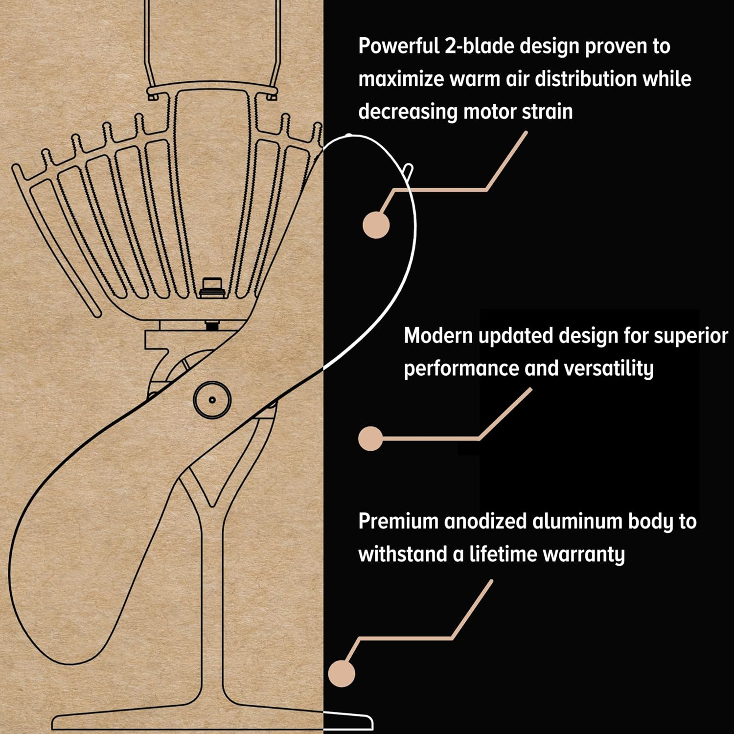 Ecofan Airmax. Heat Powered Stove Fan. Authentic 2 Blade Canadian Design. Nickel. image number 1
