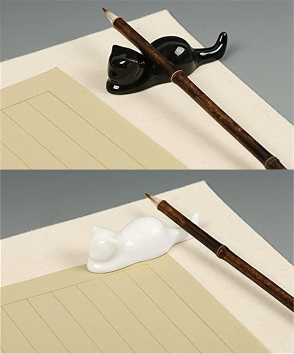 (3 Cats) - Porcelain Brush Holder Rest for Calligraphy & Sumi Brushes Ceramic Oriental Art Supply Chinese Painting Brushes Rests (3 Cats) image number 4