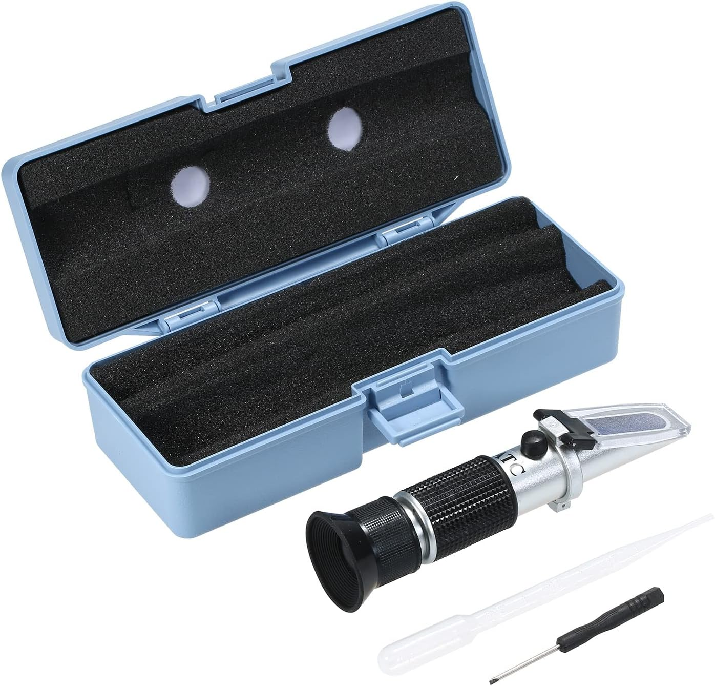 Salinity Refractometer Handheld Seawater Hydrometers Optical Salinity Tester Portable ATC Refractometer, Dual Scale: 0-100&permil; & 1.000-1.070 Specific Gravity, Saltwater Tester for Aquarium, Seawate Salin image number 5