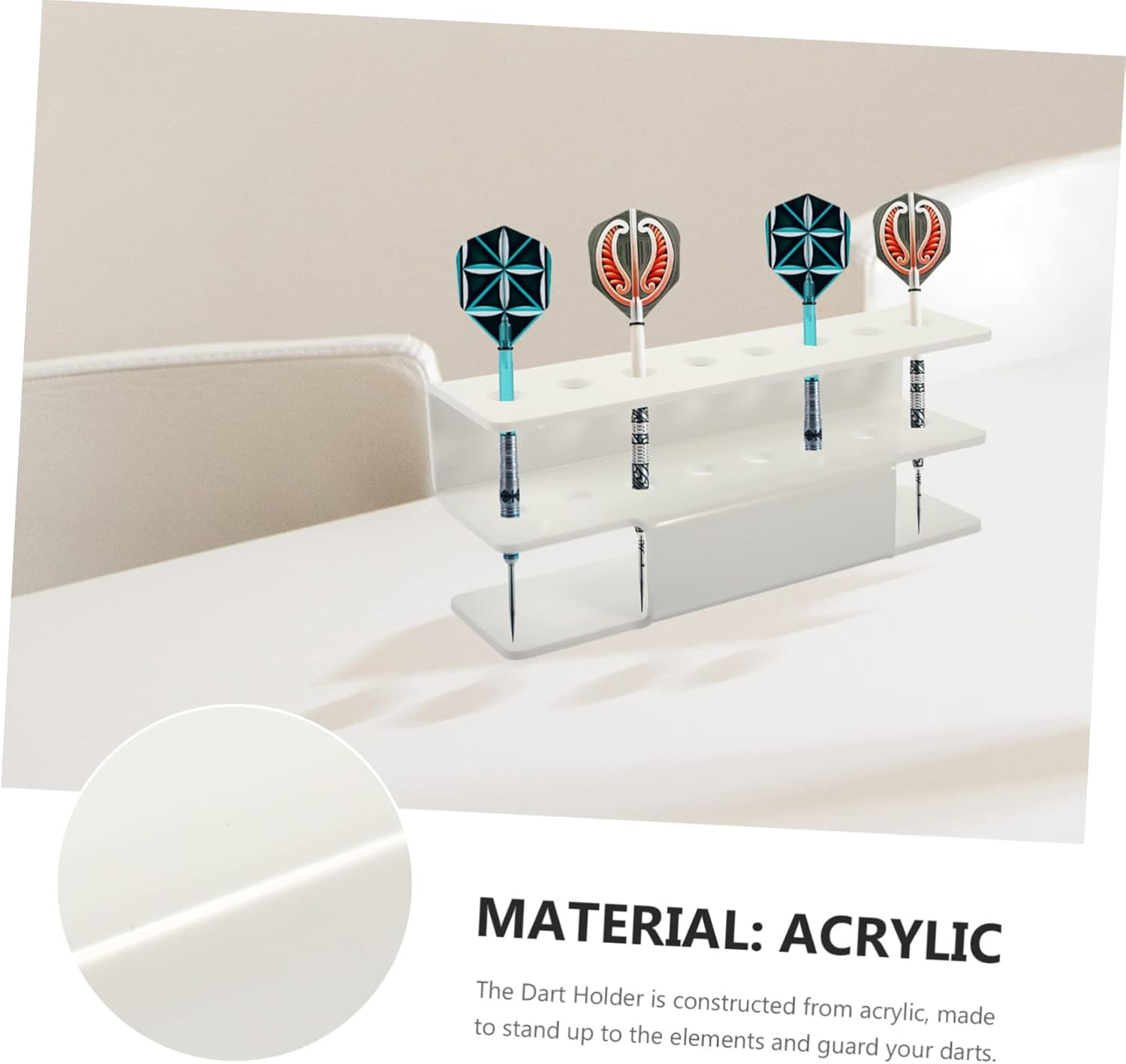 1 Set Darts Wall Mount Portable Dart Board Wall Hangers Dart Supply Dart Storage Board Wall Mount Dart Holder Darts Rack Storage Rack White Outdoor Fitness Acrylic - White image number 5